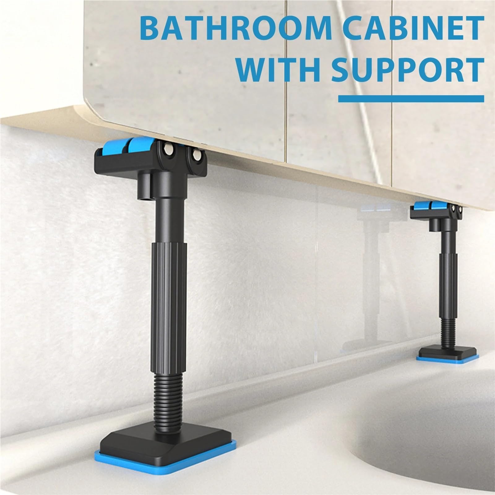Etai De Soutien Télescopique Lot de 2 poteaux de Support réglables avec Rouleau, Dispositif de Levage Multifonction for réglage de la Hauteur, adapté à l'installation d'armoires