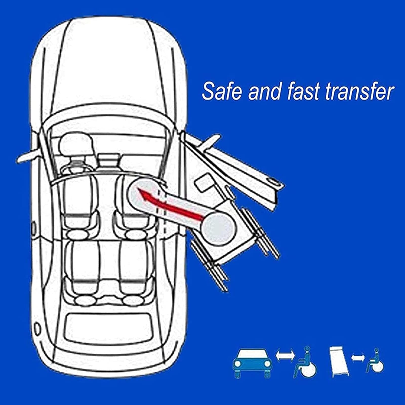 Planche de transfert pour patient – Design incurvé pour un fauteuil roulant facile au lit, aux toilettes, en voiture – Aide à la mobilité durable