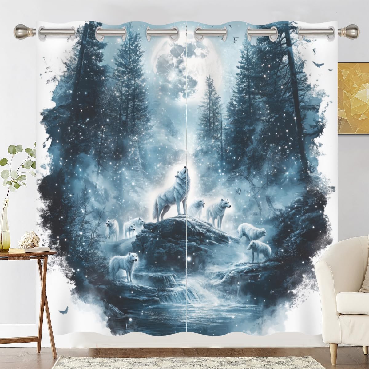 Rideau occultant thermique rideaux de chambre à œillets tissu lourd