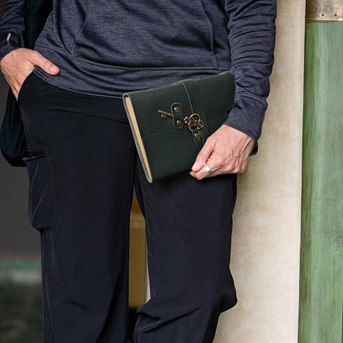 Miniatura 36 de MAYBELL Diario de cuero para escribir de 5 x 7 pulgadas, diario encuadernado en cuero genuino para hombres y mujeres, 200 páginas rayadas, cuaderno