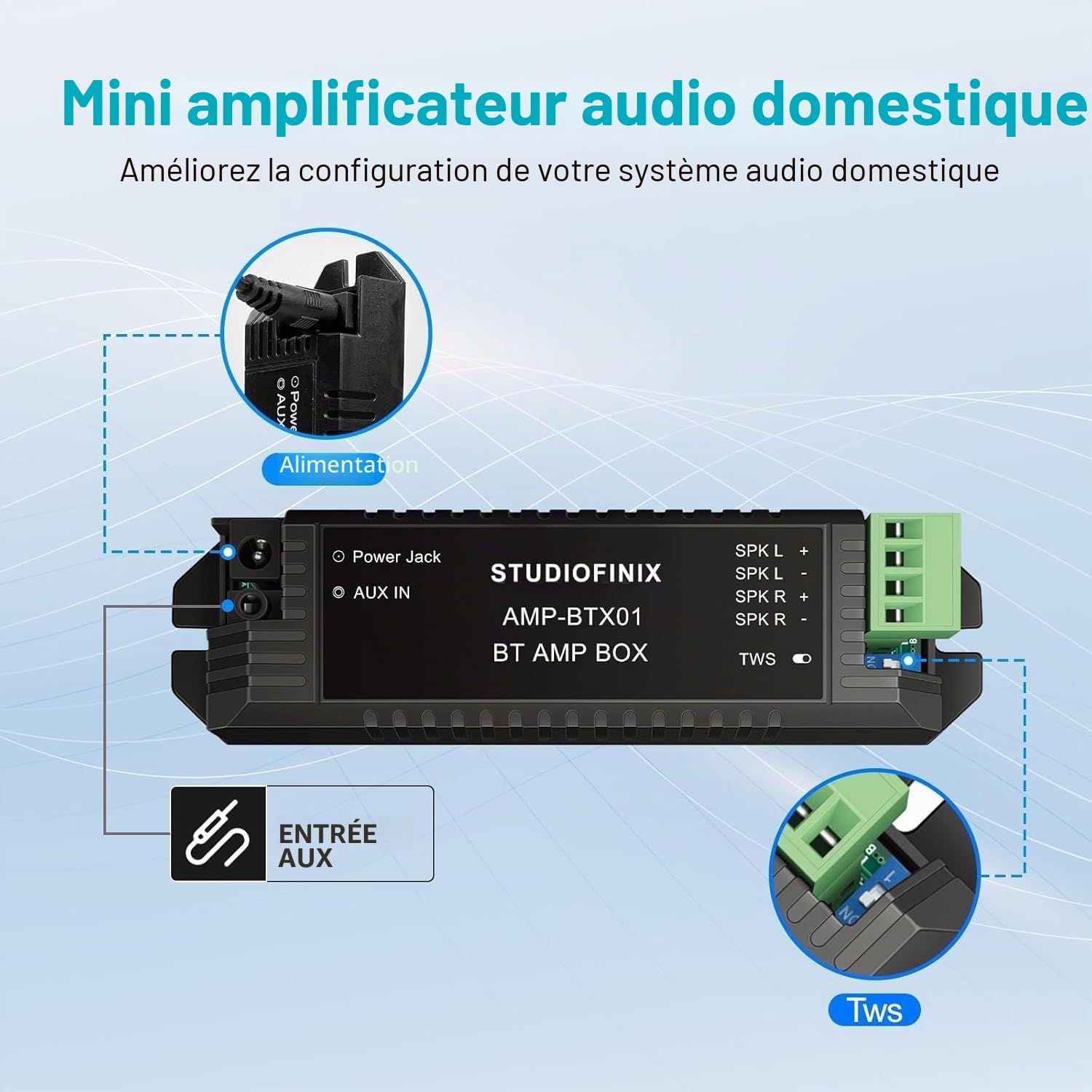 STUDIOFINIX Enceintes Bluetooth encastrées pour intérieur, cuisine, cinéma maison, chambre, bureau, terrasse couverte 16,5 cm 300 W (2 haut-parleurs)