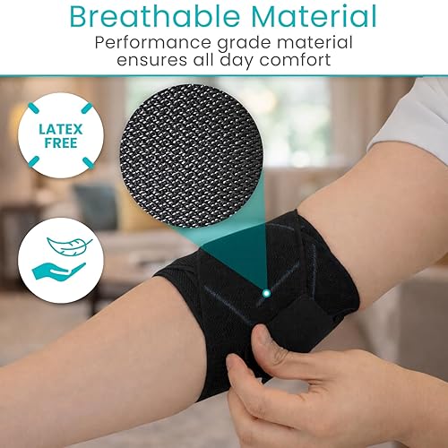 Miniatura 6 de Vive Elastic Knee Wrap - Ankle, Foot, Calf & Wrist Support for Pain Relief - Compression Bandage for Legs, Edema, Weightlifting, Sports, Plantar