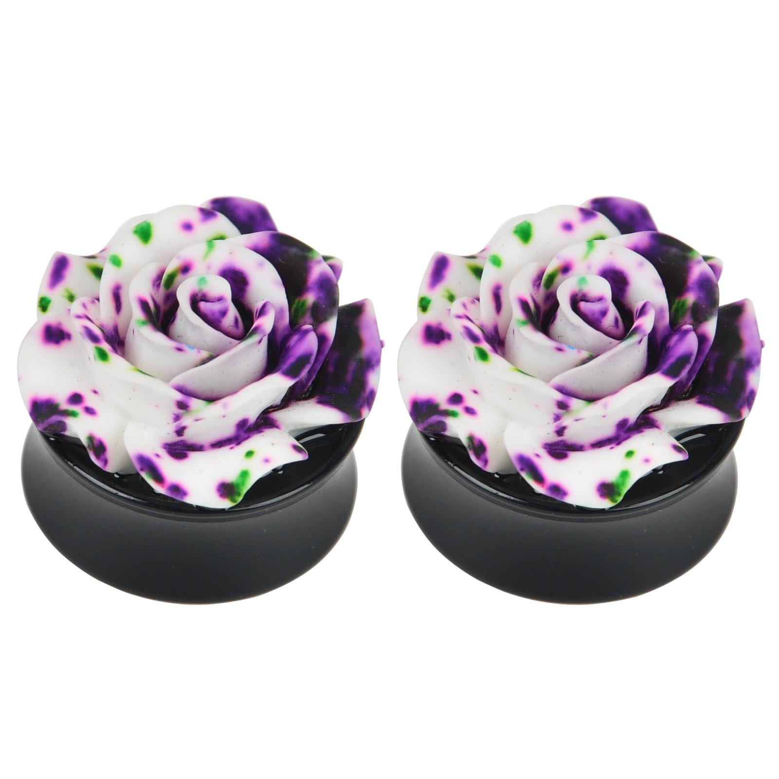Rose Gold Guages Colorful Rose Acrylic Tunnel Expanders - Multiple ...