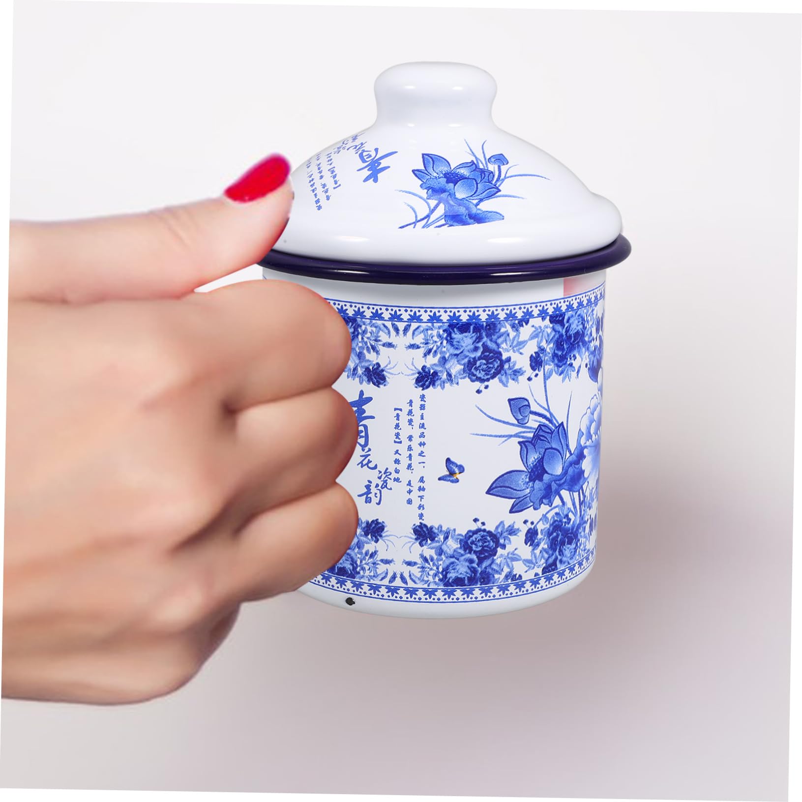 Gatuida 2stücke Tee Und Kaffeebecher Mit Deckel Aus Emaille Praktischer Trinkbecher Für Zuhause Büro Und Reisen Leicht Und Einfach Zu Reinigen Für Tee Und Kaffee