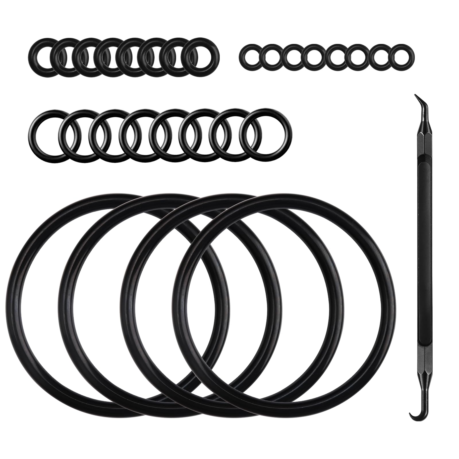 MRbrew Homebrew Gasket Set, 28 Pieces Corny Kegging Sealing O-Ring Replacement Beer Soda Washer Kit for Cornelius Keg Lid Ball Lock Keg Post Dip Tube with O-Ring Removal Tool