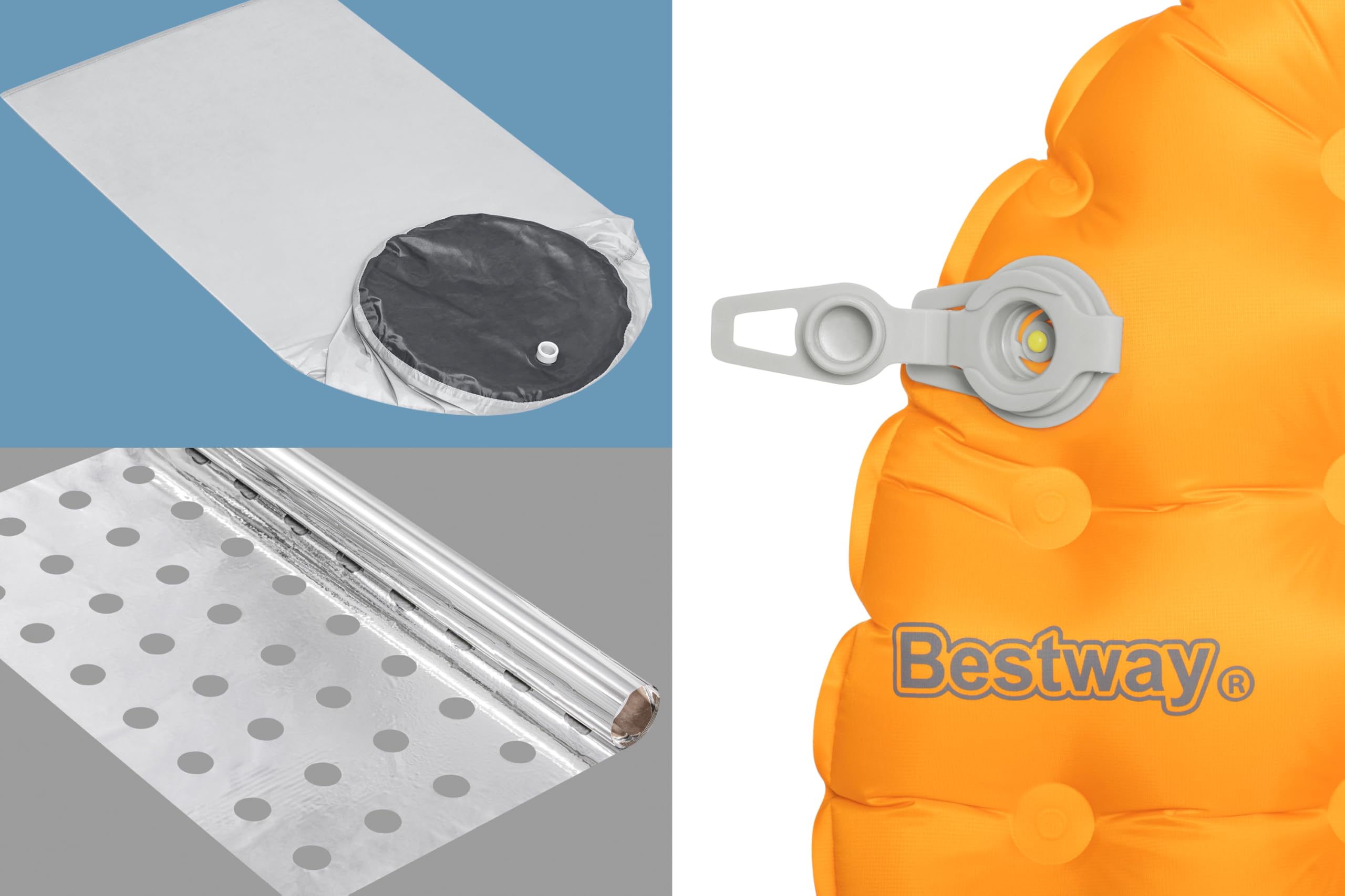 Bestway RidgeLite Izolowana duża podkładka do spania dla mumii, 1,93 m x 63,5 cm x 7,5 cm