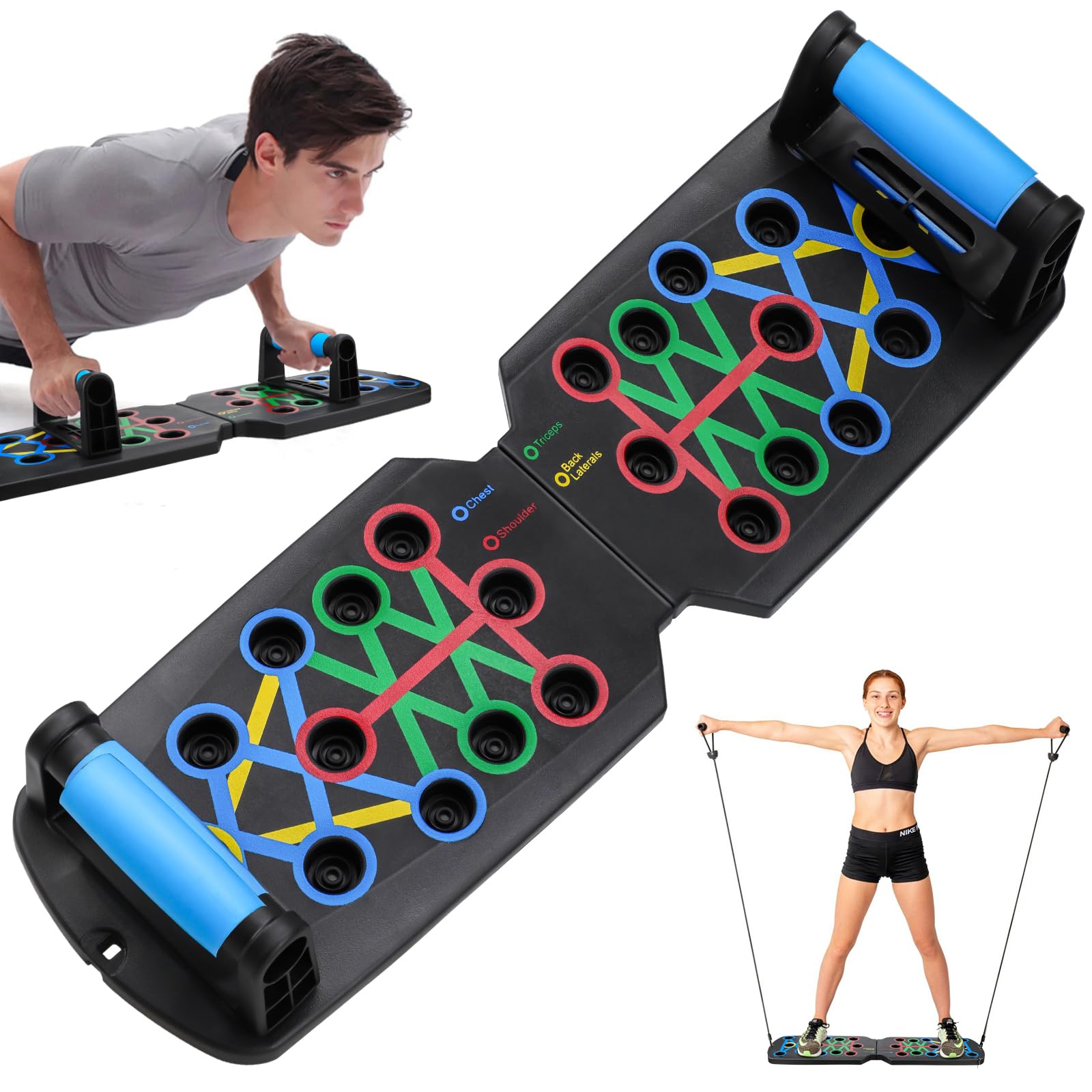 Tavola per Flessioni, Push Up Board, Tavola Flessioni Multifunzionale, Attrezzi Palestra Casa, Allenamento a Casa