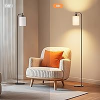 Vista 7 de Floor Lamp with Linen Shade, Dimmable Tall Standing Lamp with Remote Control & 3 Color Temperatures, Modern Floor Lamps for Living Room Bedroom Beige