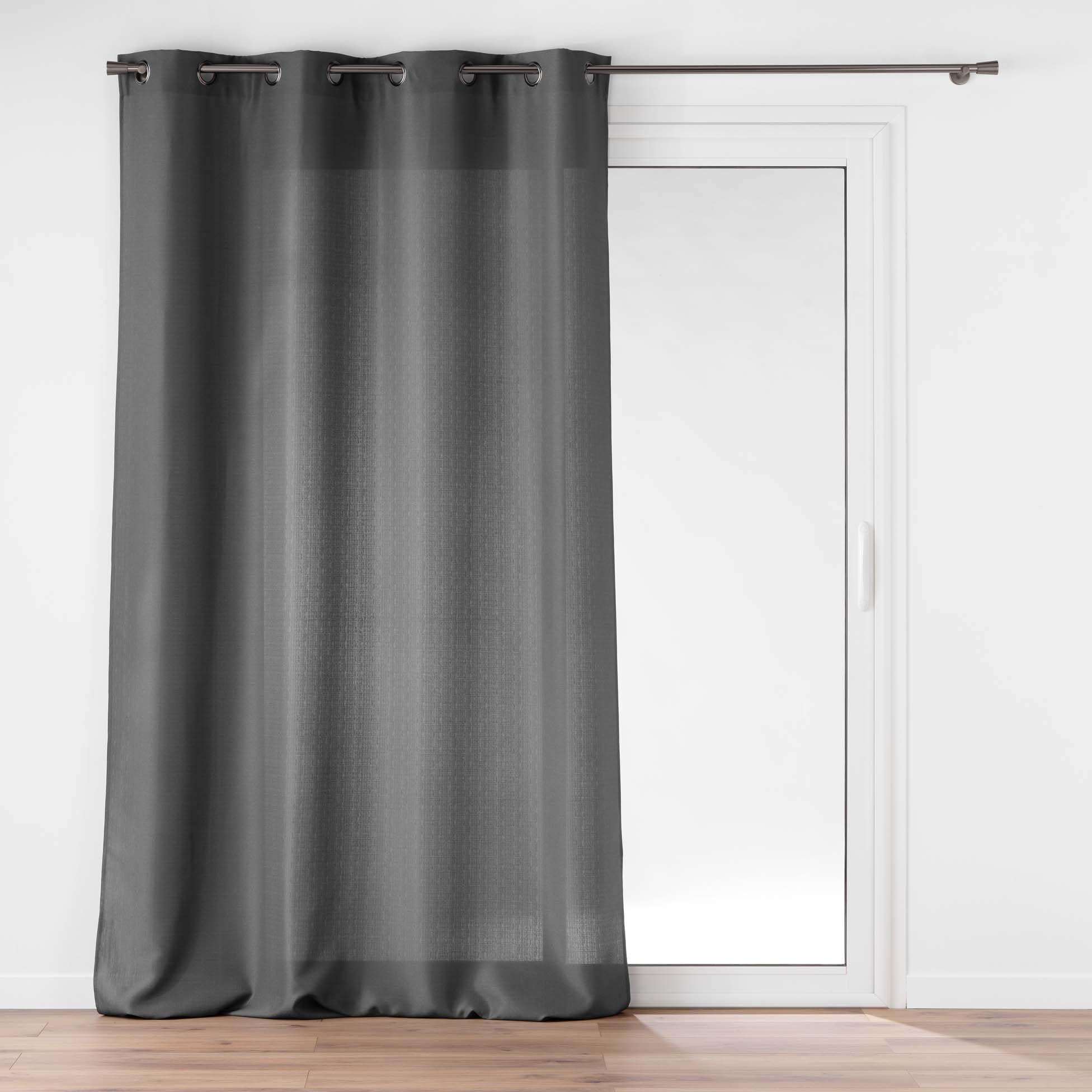 Douceur d'Intérieur, Soline Concrete Eyelet Curtain 140 x 260 cm Polyester Plain