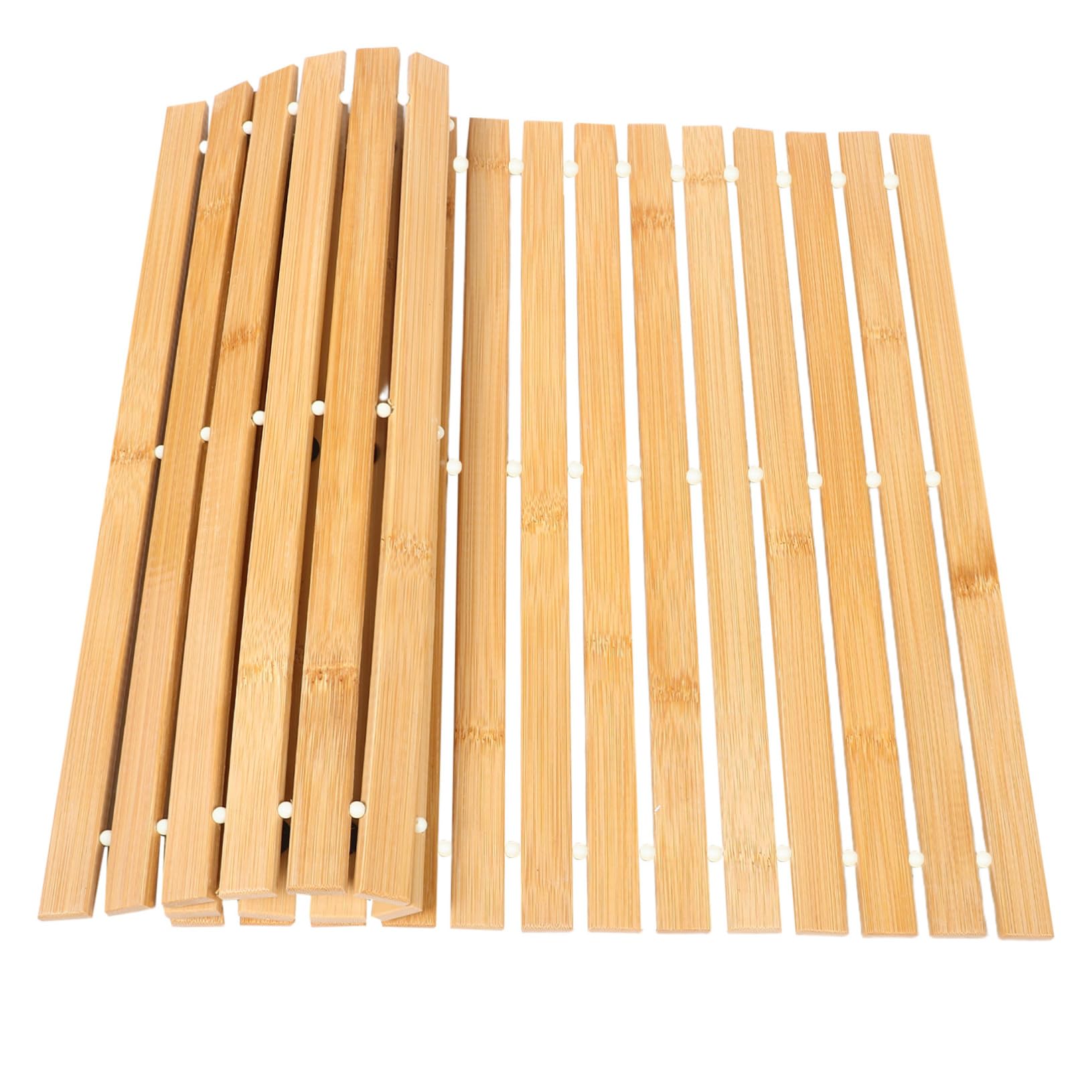 FOMIYES Alfombrilla de Ducha de Bambú Plegable Antideslizante para Hogar y Sauna, Fácil de Limpiar, Accesorio de Baño Elegante