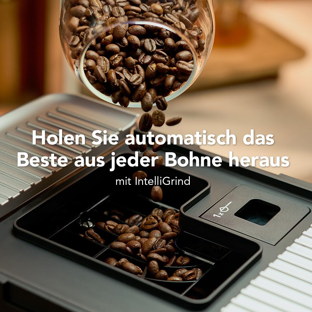KitchenAid KF2 Kaffeevollautomat 5KES8452 mit Iced Coffee-Funktion, IntelliGrind-Mahlwerk, Panarello-Dampfdüse, LED-Display, 15-18 Bar, Matt Schwarz | Iced Coffee-Funktion, IntelliGrind-Mahlwerk, Panarello-Dampfdüse, LED-Display, 15-18 Bar