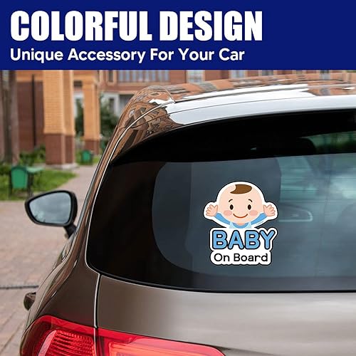 Miniatura 3 de 2 calcomanías de bebé a bordo para autos, cinta de advertencia de PVC, calcomanías de ventana de bebé pequeño para bebé a bordo, decoración de