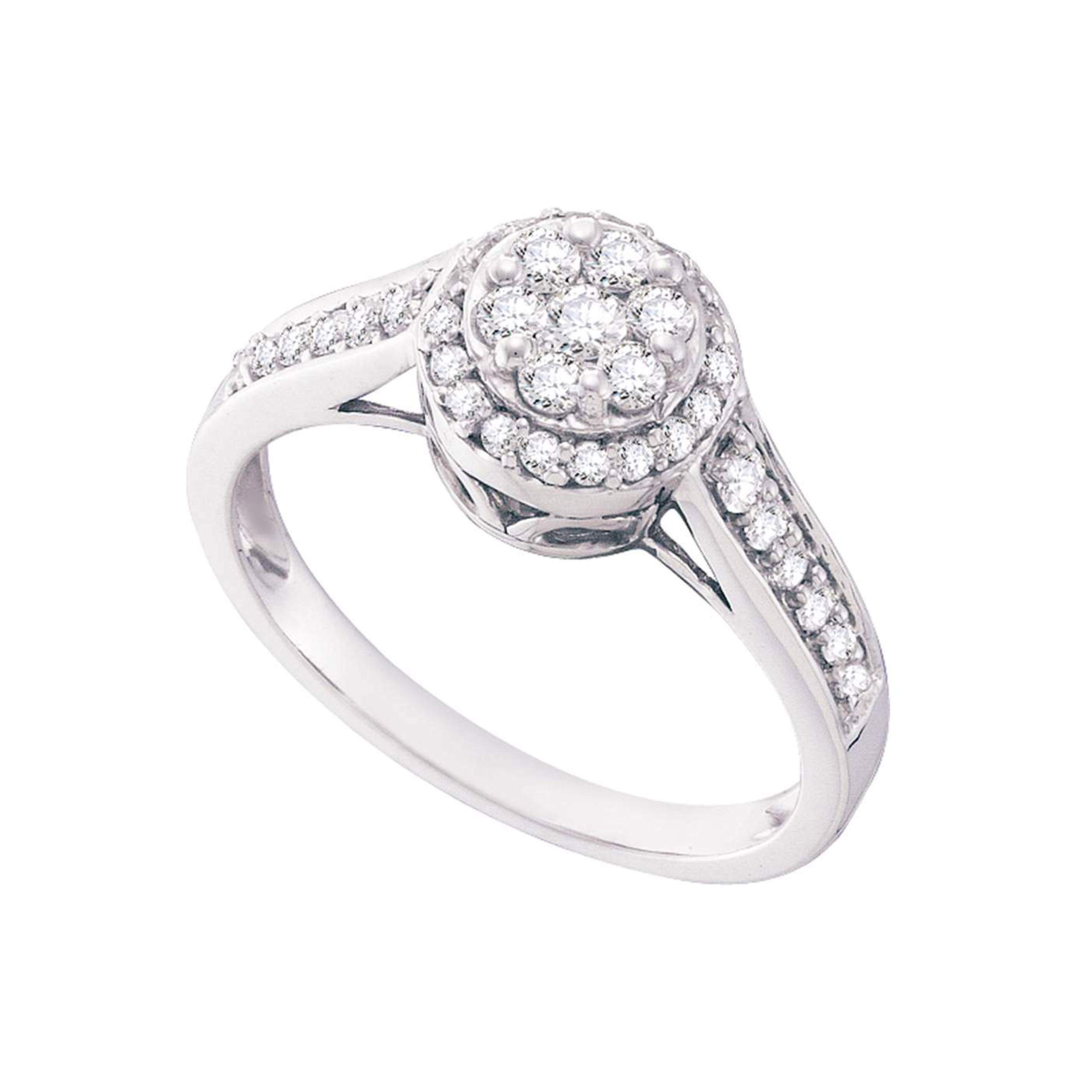 DazzlingRock Collection 10 quilates oro blanco redonda IJ Diamond