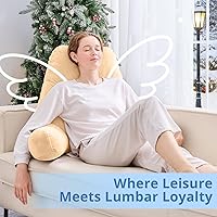 Vista 9 de Sasttie Almohadas de lectura, 25 pulgadas, para sentarse en la cama, terciopelo, jumbo, respaldo alto XL, apoyo de espalda para sofá y piso, Camel