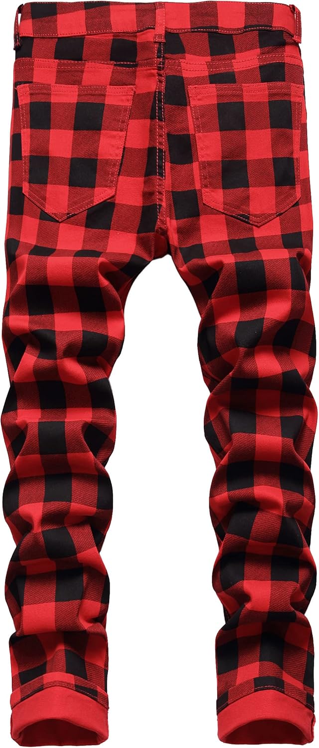 Baylvn Men's Casual Printed Slim Fit Jeans Skinny Denim Pants - Image 3