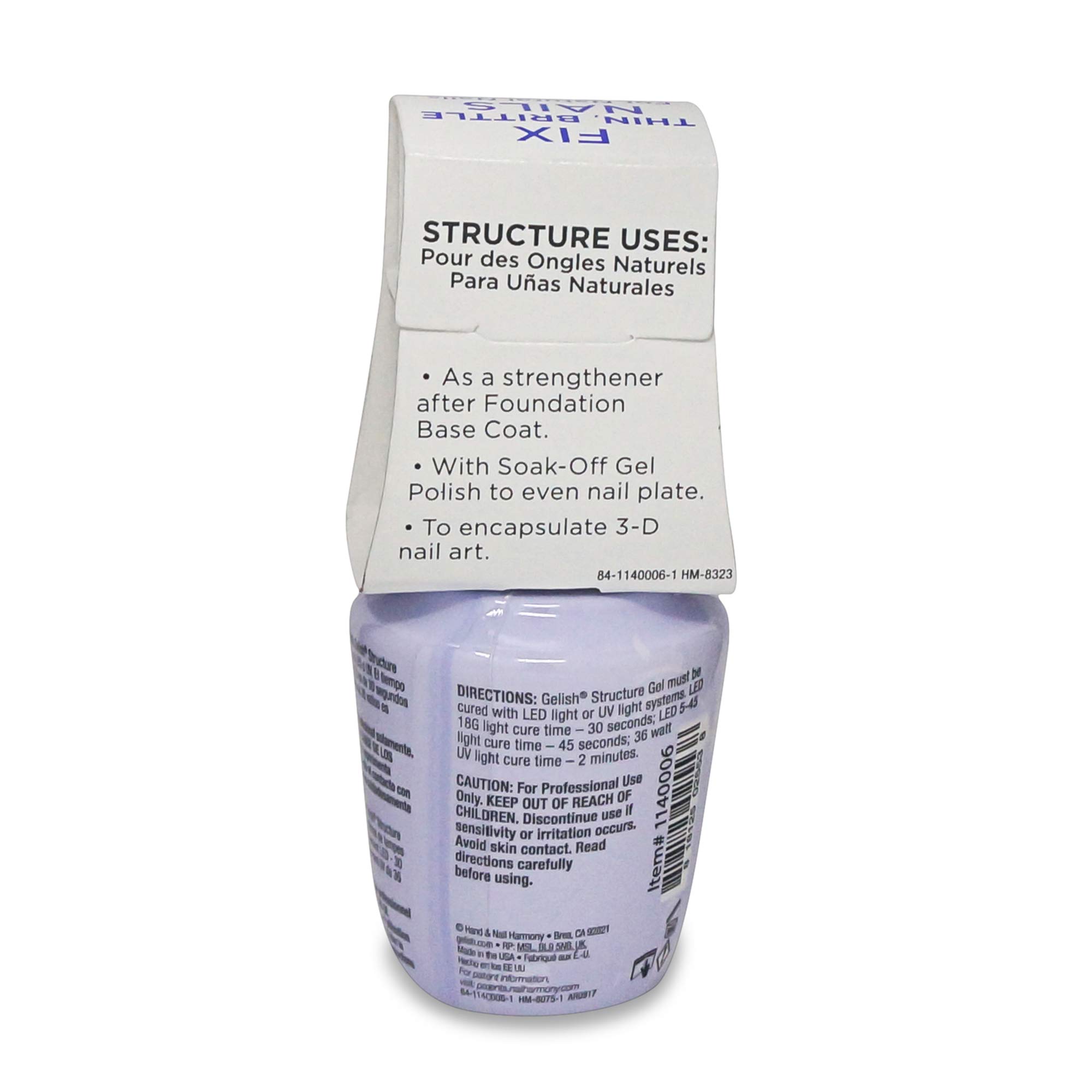 Gelish Soak Off Gel Polish Structure Nail Strengthener Clear 15ml
