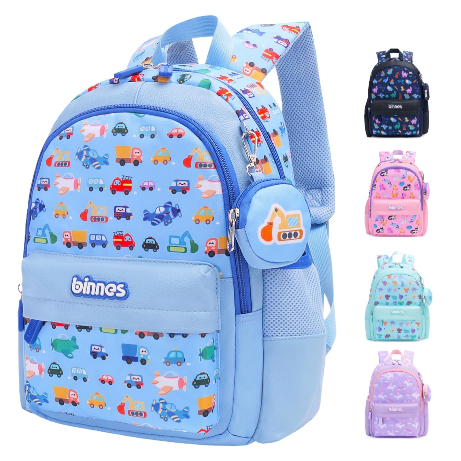 CHIFIGNO Zaino Bambini Con Pallone Da Calcio E Strisce Riflettenti – 16L, Blu Fulmine, Per Scuola E Viaggi, Leggero E Resistente