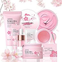 Sakura Skin Care Sets & Kits - Ihonhoitolahjasetti teini-ik&auml;isille tyt&ouml;ille - Naisten lahjapakkaukset - Kasvohoitosarjat puhdistusaine, seerumi, kerma, joo kerma, maski, mud-naamio, sleeping-naamio