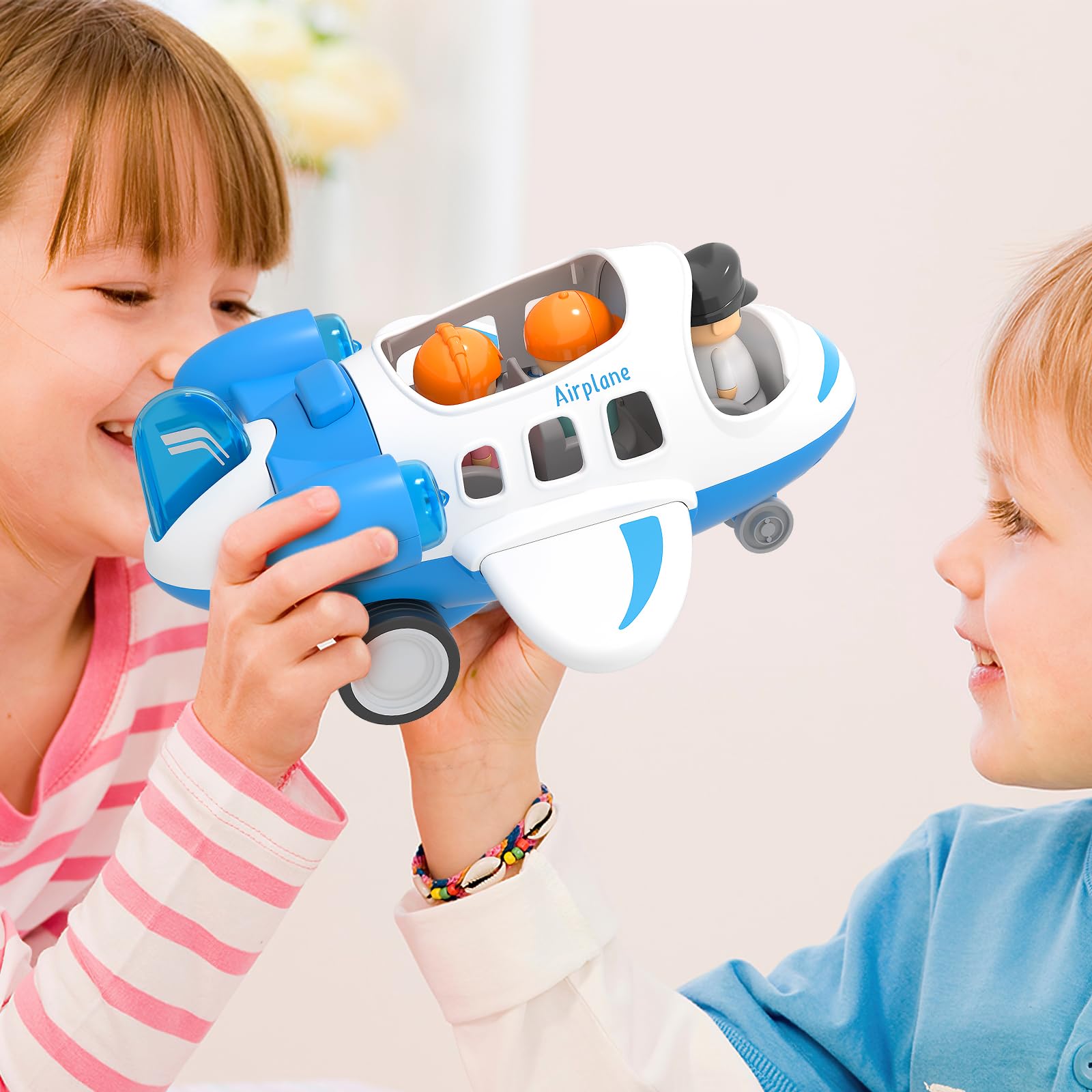 Avión De Juguete De Madera Con Luces Y Sonido Para Niños De 18 Meses – 3 Modelos Disponibles, Estimula Motricidad Y Coordinación, Regalo Educativo