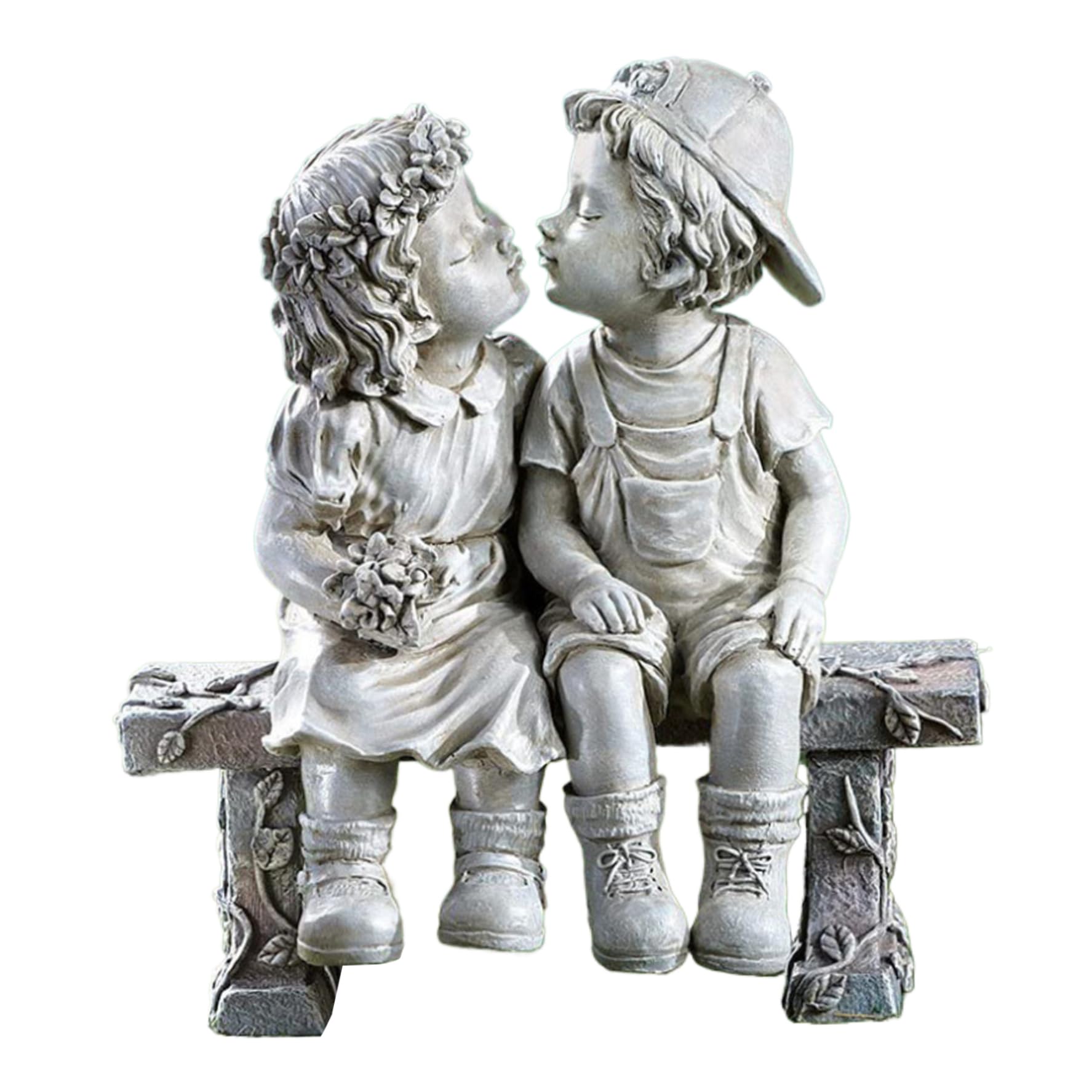 Hperu Garden Statues, Waterproof Resin Boy Girl Outdoor Lawn Ornament Sculpture for Yard - Garden Decorations