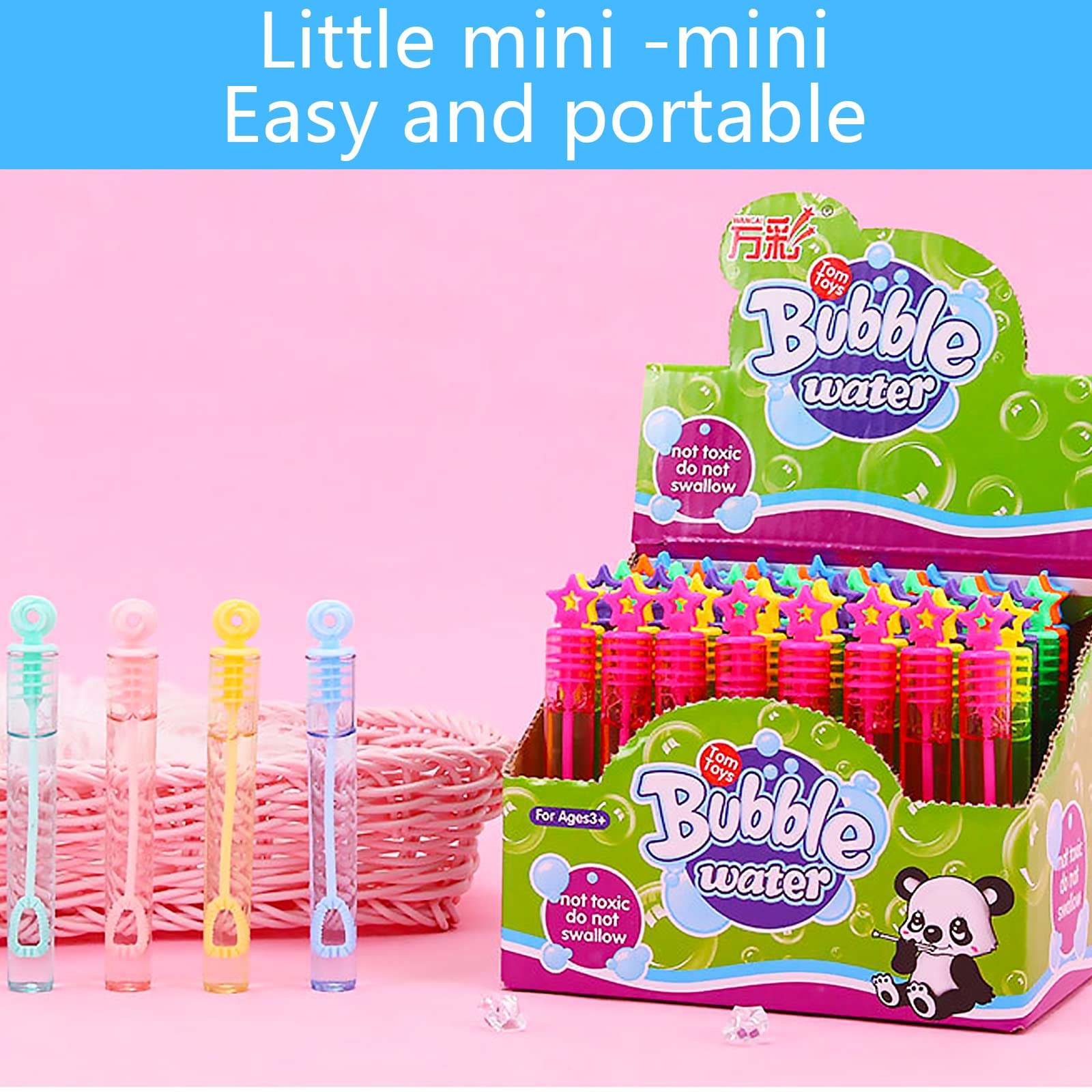Pack De 48 Palitos De Burbujas Para Niños, Con Mangos Coloridos Y Diseños Divertidos, Ideales Para Fiestas, Bodas Y Regalos De Cumpleaños. ¡Diversión Asegurada!