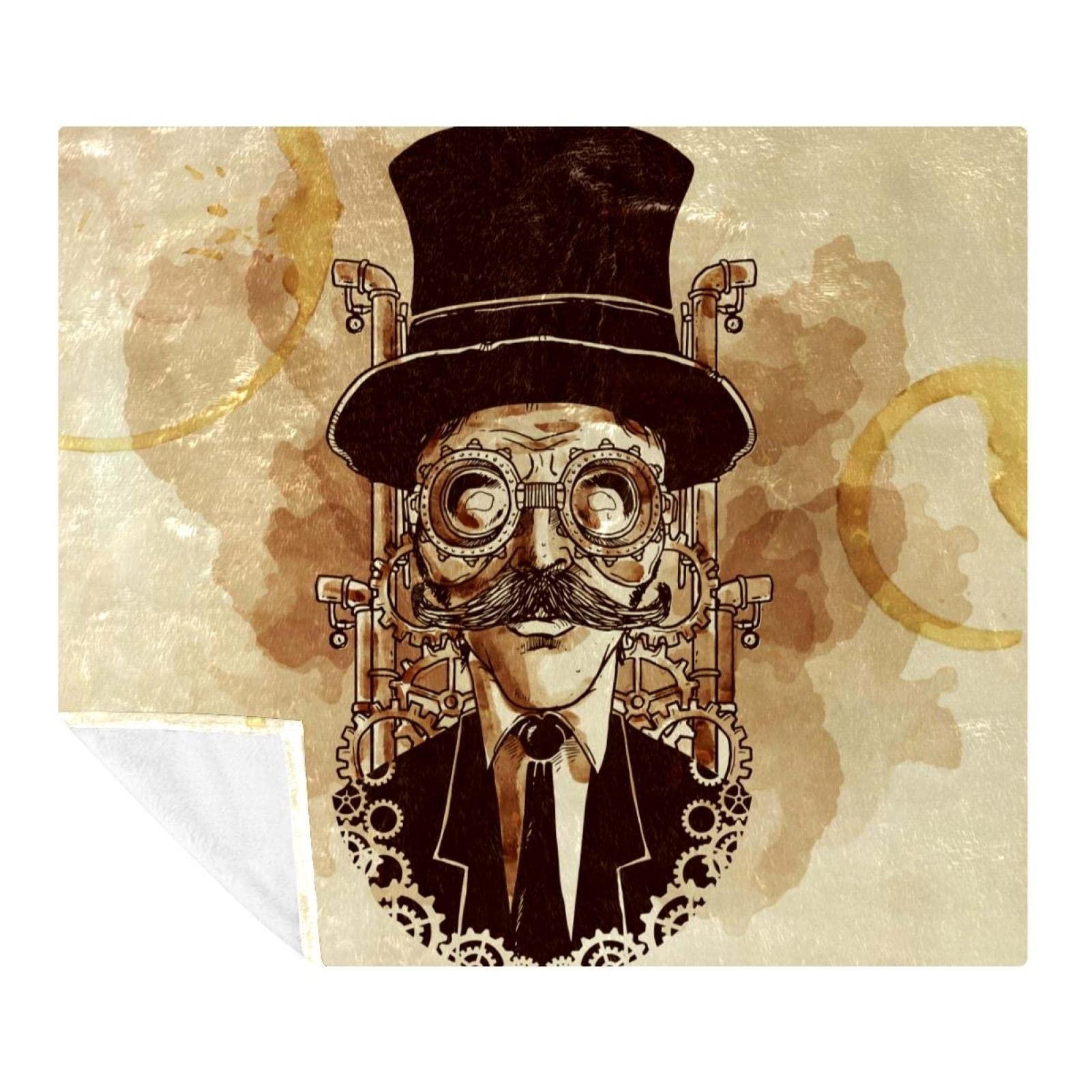 Manta de forro polar, súper suave y lujosa, para hombre steampunk