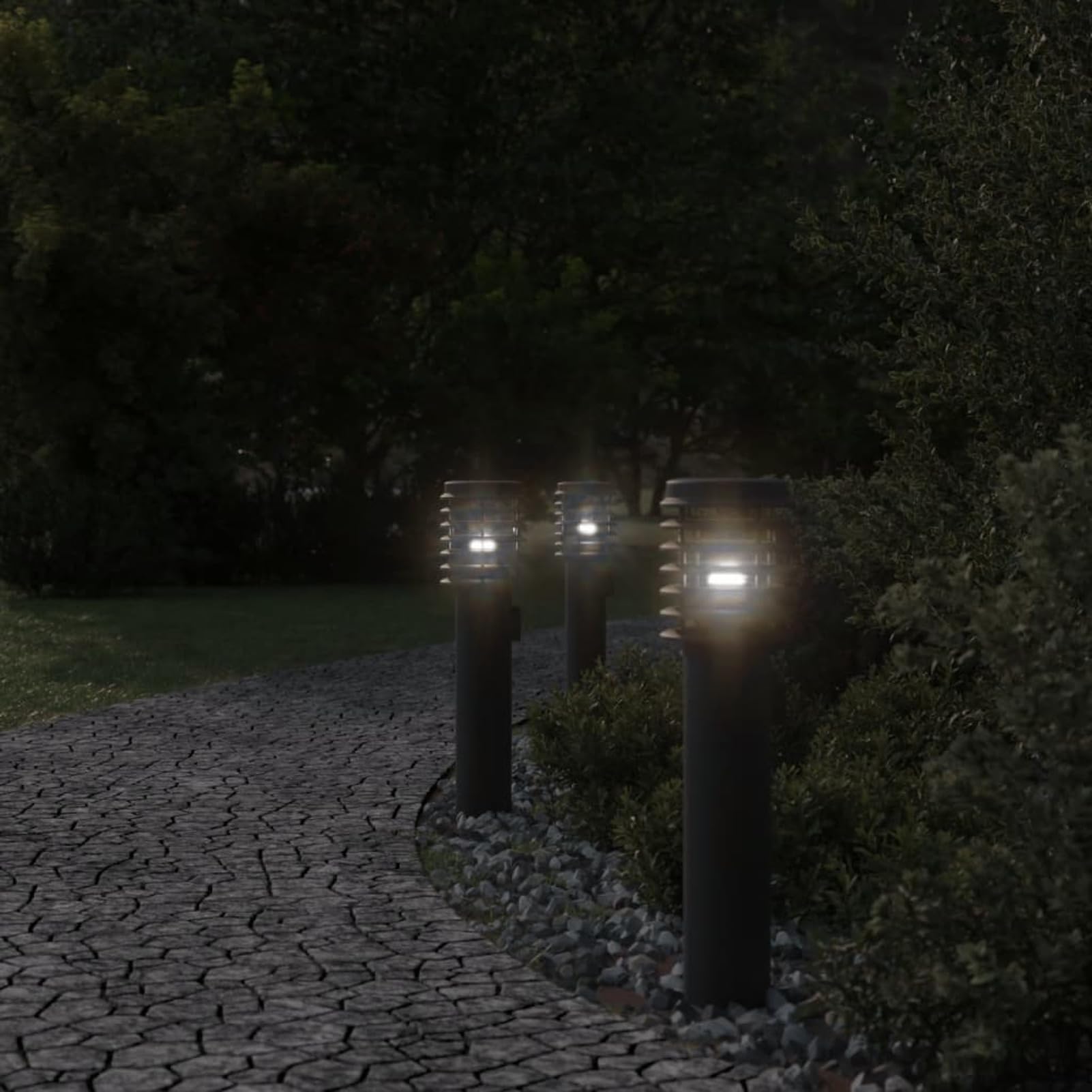 LAPOOH Lampada da Terra per Esterni con Presa Nera 60 cm Acciaio,Lampade da Terra,Lampada da Terra Moderna,Lampade da Terra per Soggiorno-4006377
