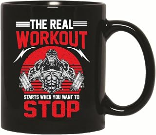 Funny Gorilla Gift For Bodybuilding Bodybuilders Who Push The Limits Beyond The Point Where The Real Workout Starts 11oz 15oz Black Coffee Mug