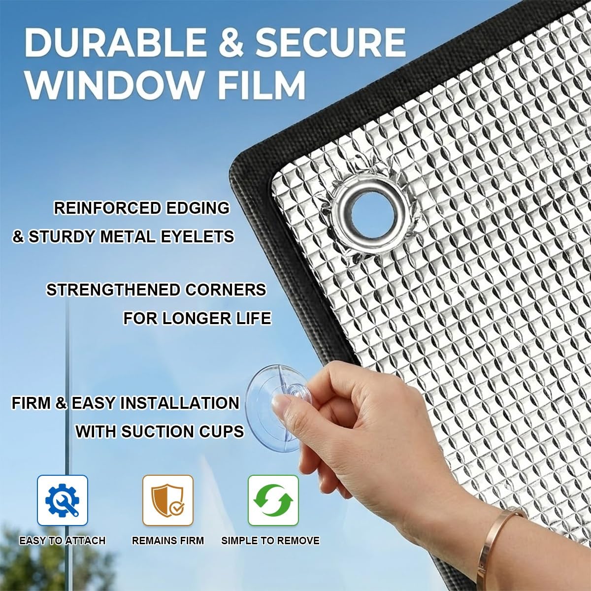 Film Isolation Fenetre avec Ventouse, 8mm Film Thermique Protection Solaire Réfléchissant, Store Occultant Isolant Anti-UV Double Couche pour Garage, Toit Ouvrant, Camping-Car(130x250cm)