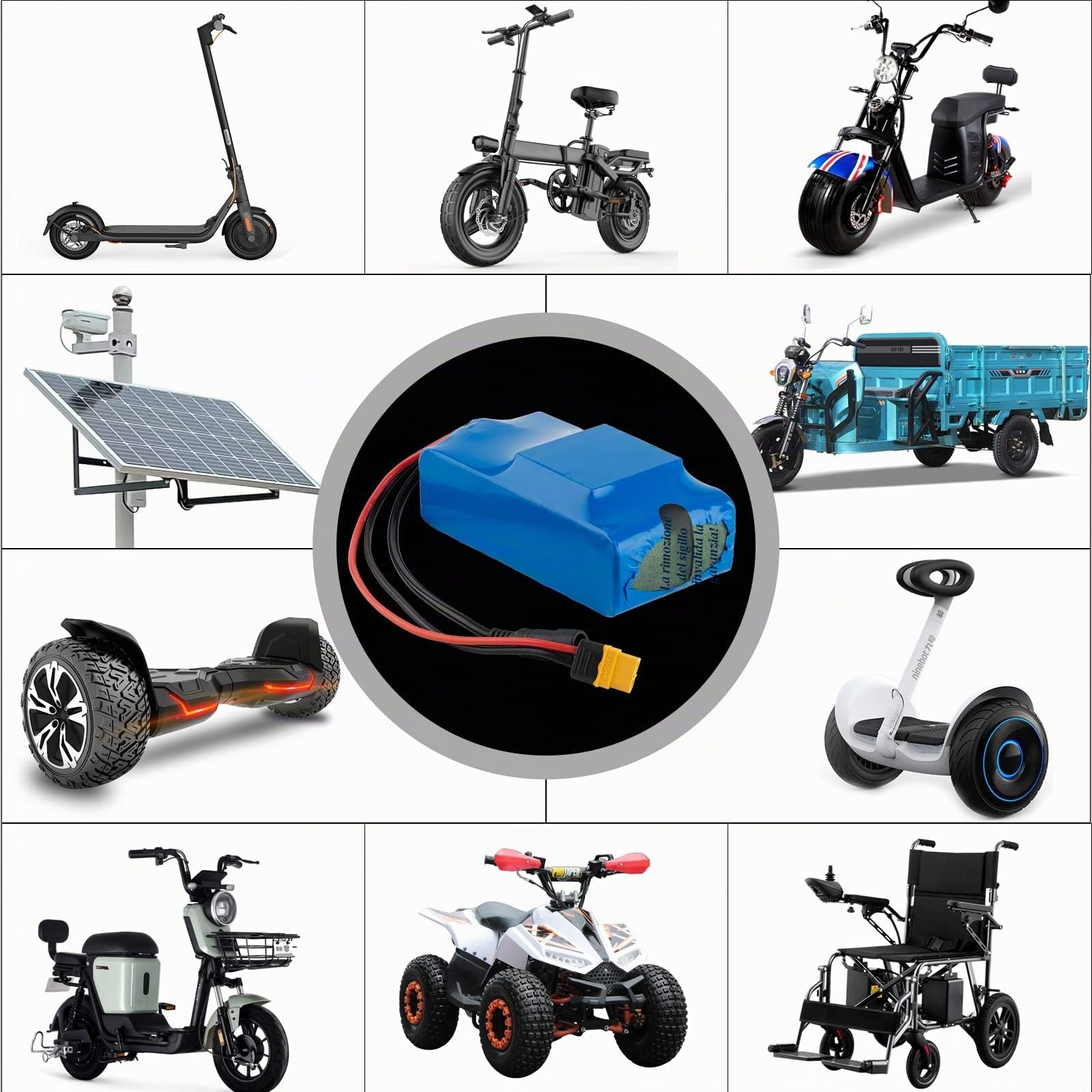 Batteria agli ioni di litio 24V 9Ah con caricatore da 29.4V 200W-700W 250W 300W 350W 400W 500W Può essere utilizzato per scooter auto giocattolo ecc