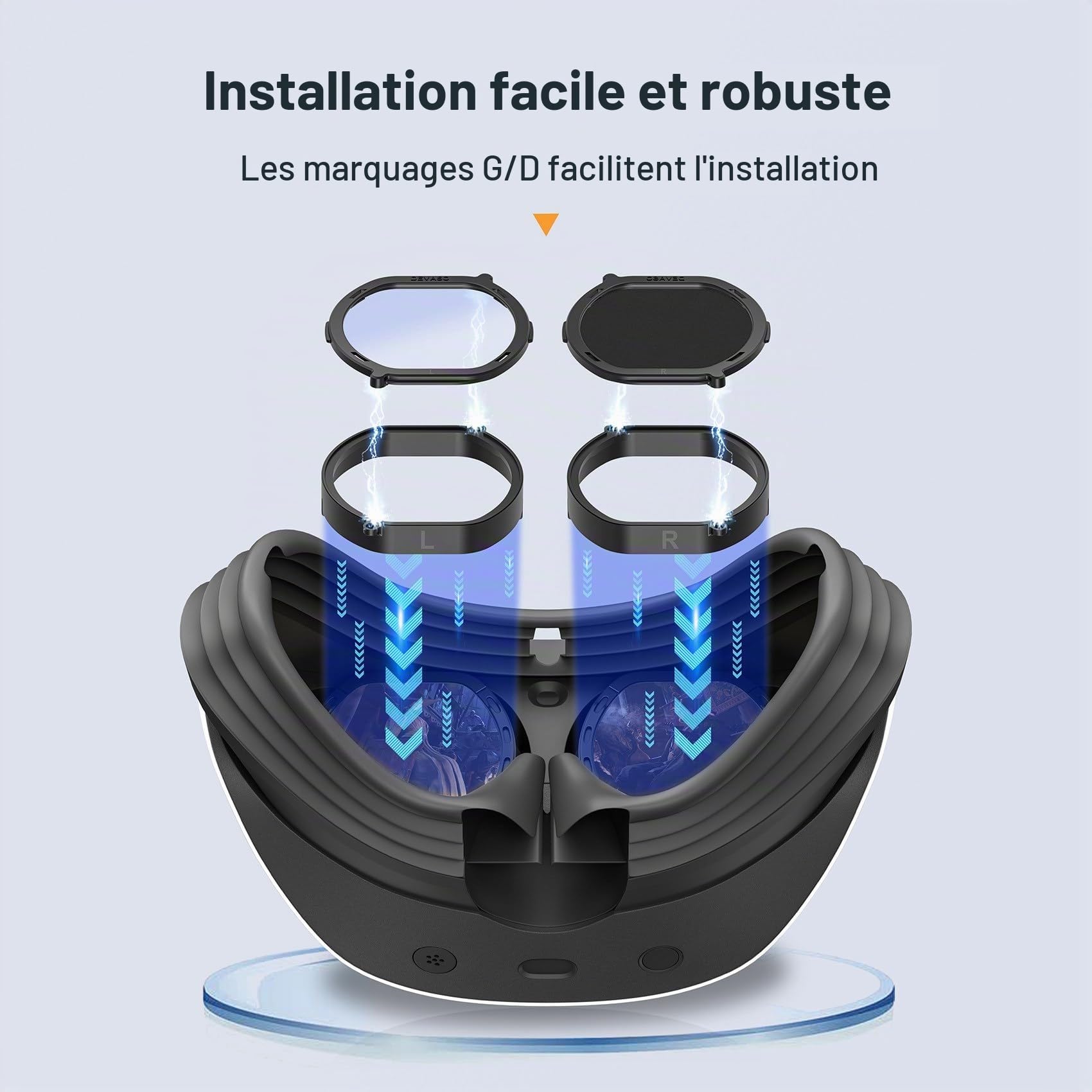 Lentille de vue VR et capuchon de protection pour PS VR2, revêtement anti-lumière bleue, anti-poussière, capuchon de protection en silicone, insert d'objectif, cadre de protection à