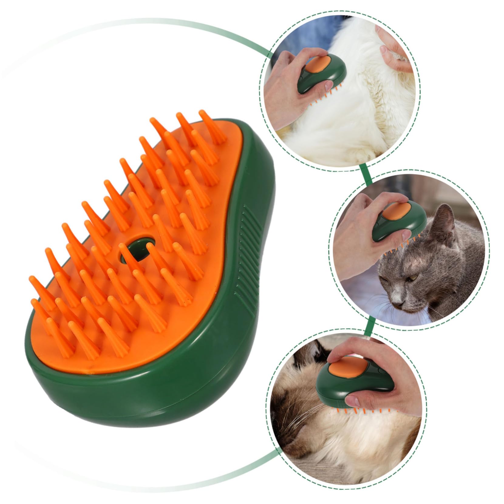INOOMP 4pièces Brosse à Vapeur Pour Chat Avocat Brosse De Toilettage Auto-nettoyante Avec Spray Apaisant Et Fonction De Massage Pour Toilettage Agréable