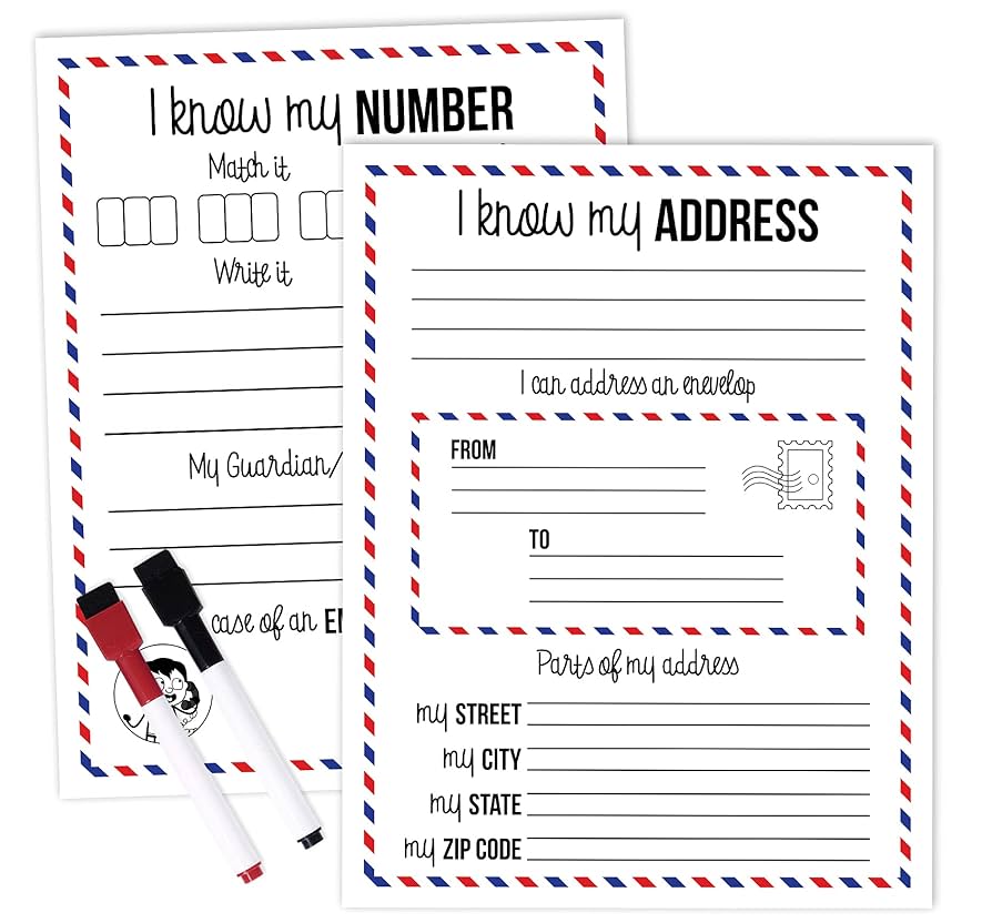 amazon-com-inkdotpot-dry-erase-practice-worksheet-i-know-my-address-i-know-my-phone-number-preschool-kindergarten-laminated-worksheet-homeschool-activities-for-kids-with-2-dry-erase-markers-ds-office-products for Learn My Address Printable Free Amazon.com : Inkdotpot Dry Erase Practice Worksheet I Know My Address, I Know My Phone Number - Preschool, Kindergarten Laminated Worksheet, Homeschool Activities for Kids with 2 Dry Erase Markers-DS : Office Products for Learn My Address Printable Free