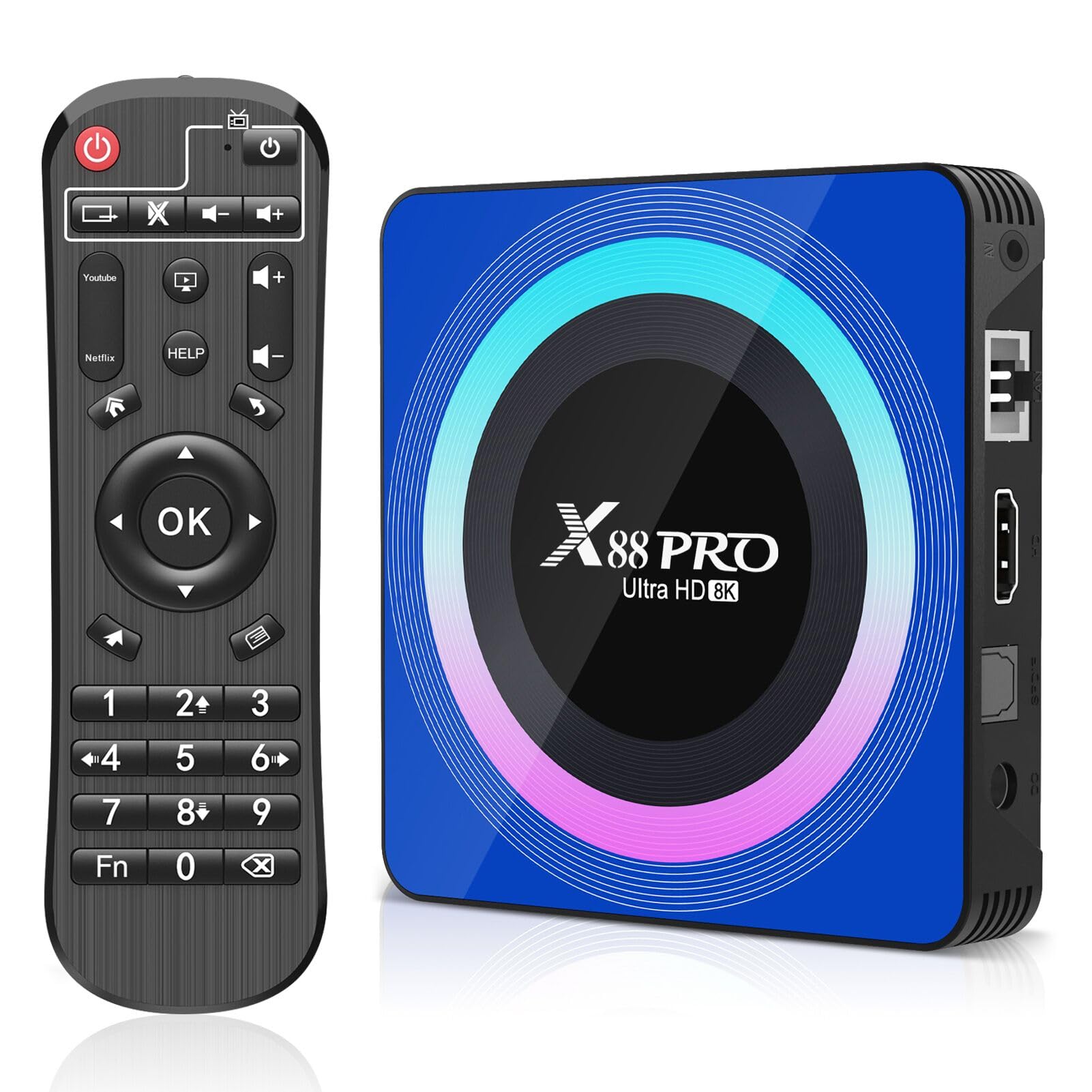 ADDCOLOR Android TV Box, Android 13.0 Box 2GB RAM 16GB ROM RK3528 Quad-Core 64bit Cortex-A53 Support 2.4/5.0GHz WiFi6 BT5.0 HD 8K 10/100M Ethernet HDMI 2.0