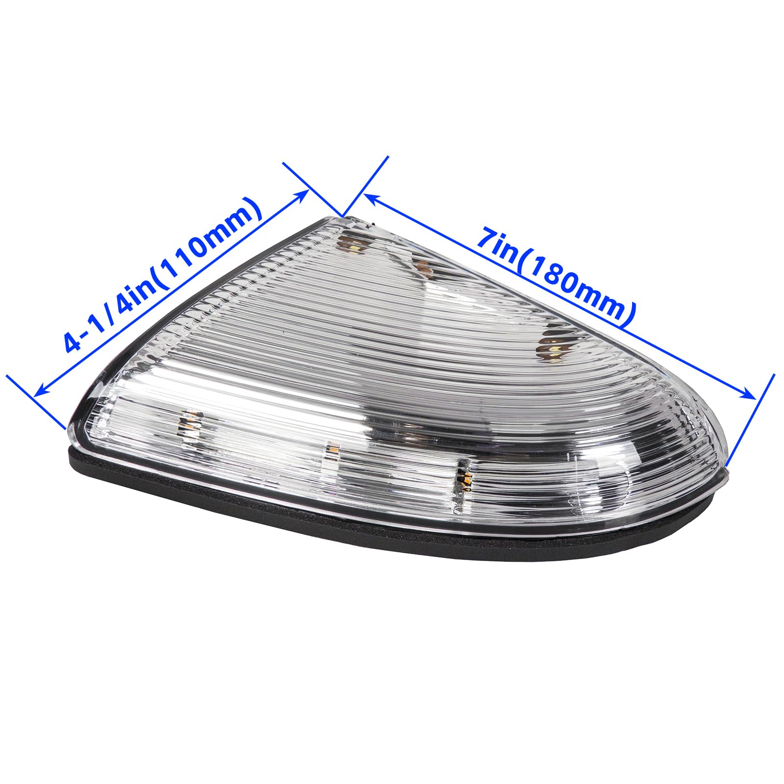 HECASA Mirror Turn Signal Light Compatible with 2009-2013 Dodge Ram 1500 & 2010-2013 2500 LH Right Front Passenger Side Mirror Turn Signal Lamp Housing Cover Replacement for #68064948AA