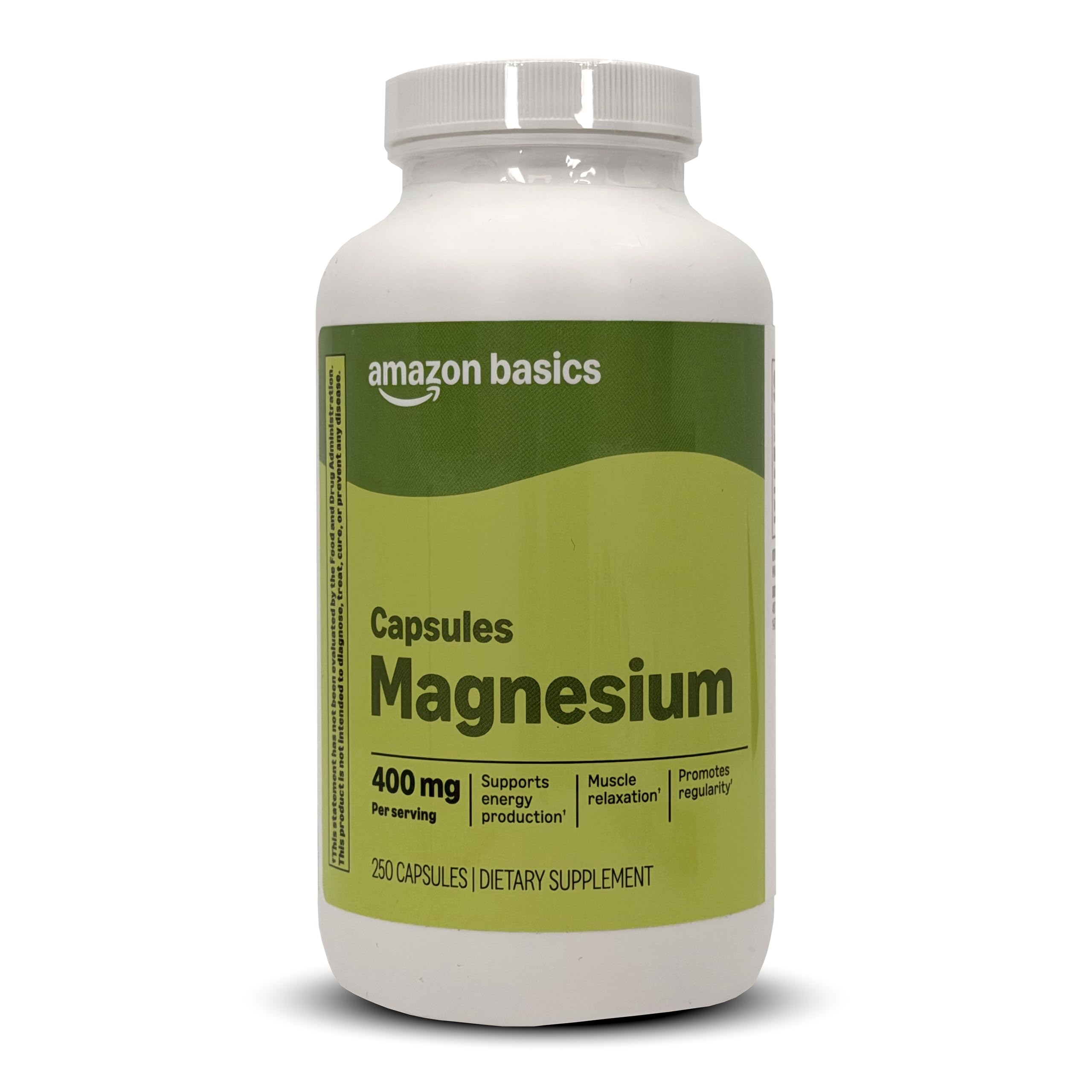 Amazon Basics Magnesium Bone & Muscle Health Capsules, 400 mg, 250 Count