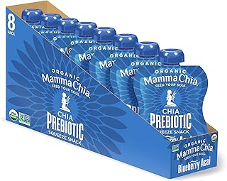 Mamma Chia Organic Prebiotic Squeeze Snack, Blueberry Acai, 16- 3.5 Ounc...