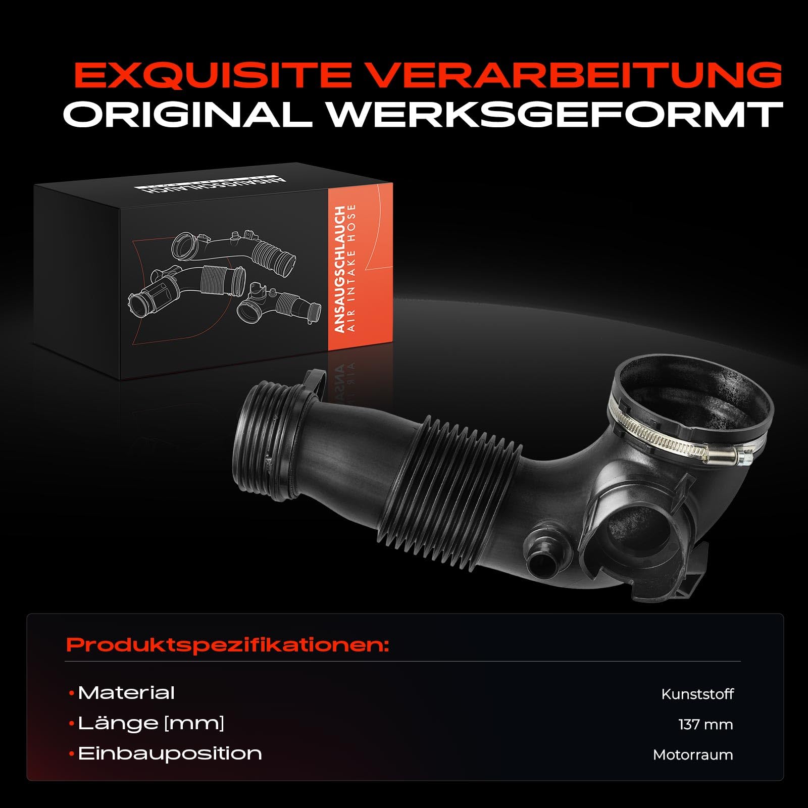 Frankberg Tubo de aspiración de aire para automóviles Con junta Compatible con Serie 1 F20 125i Serie 3 F30 F80 320-328 4 Coupé F32 F82 420 Serie 5 F10 520i 528i Replace# 13717605638