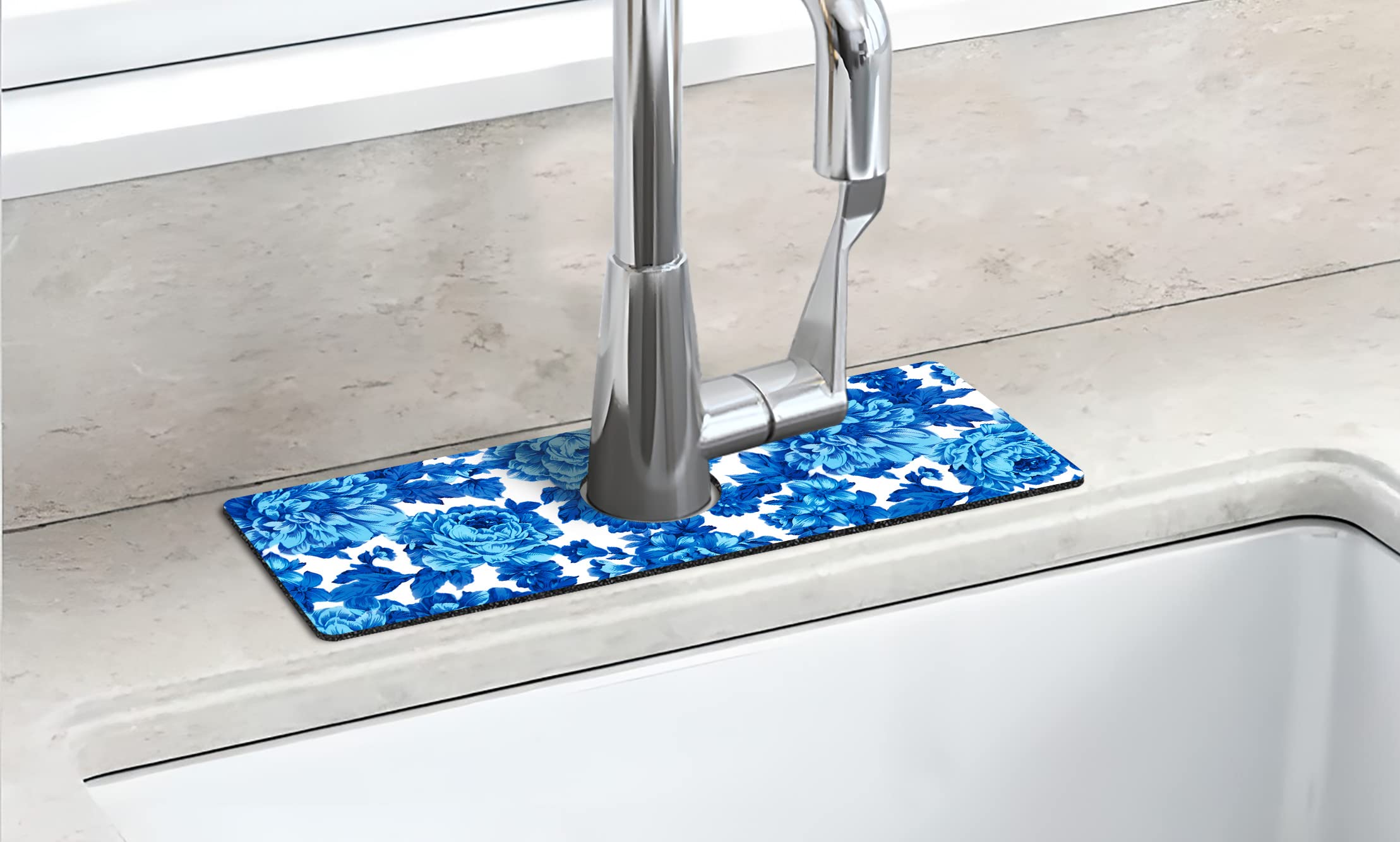 Patin De Robinet Absorbant Gris - Pare-éclaboussures De Cuisine Avec