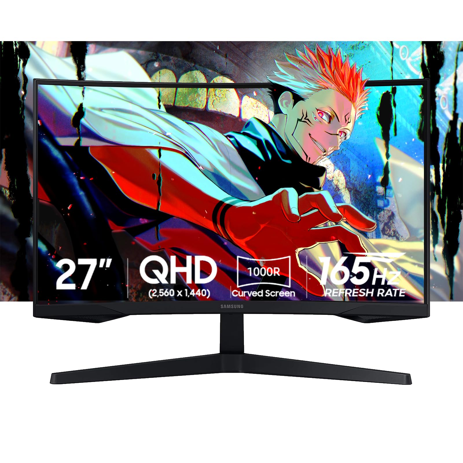 Samsung 27” Odyssey G5 QHD(2560x1440) 165Hz 1ms Curved Gaming Monitor | 1000R Curve, AMD FreeSync, HDR10, Eye Saver Mode,W/Hdmi