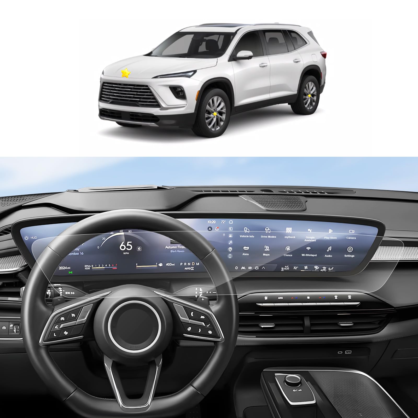 SKTU 2PCS for 2025 2026 Buick Enclave Screen Protector 30 Inch for 2025+ Enclave (Preferred/Sport Touring/Avenir) 30-Inch Central Touchscreen Buick