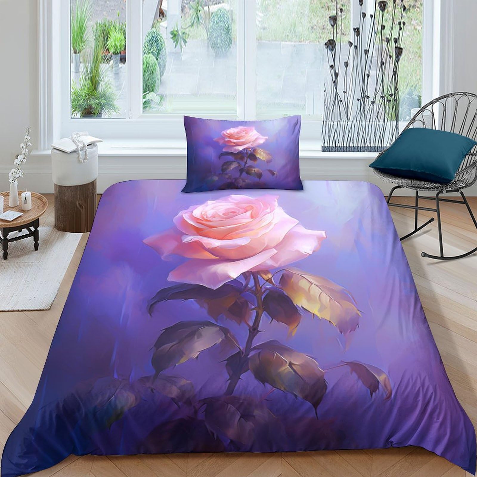 Housse de couette avec fermeture éclair parure de lit roses pour en finir avec les boutons