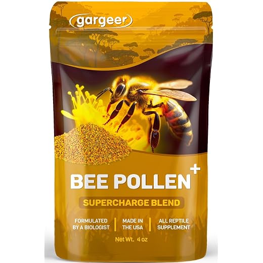 4oz Bee Pollen for The Picky Reptile. Boost Health, Digestion and Skin Regeneration! Enhanced with Real Organic Fruits, Vitamins, Minerals, Amino Acids, and Carotenoids. Made in USA. Enjoy!