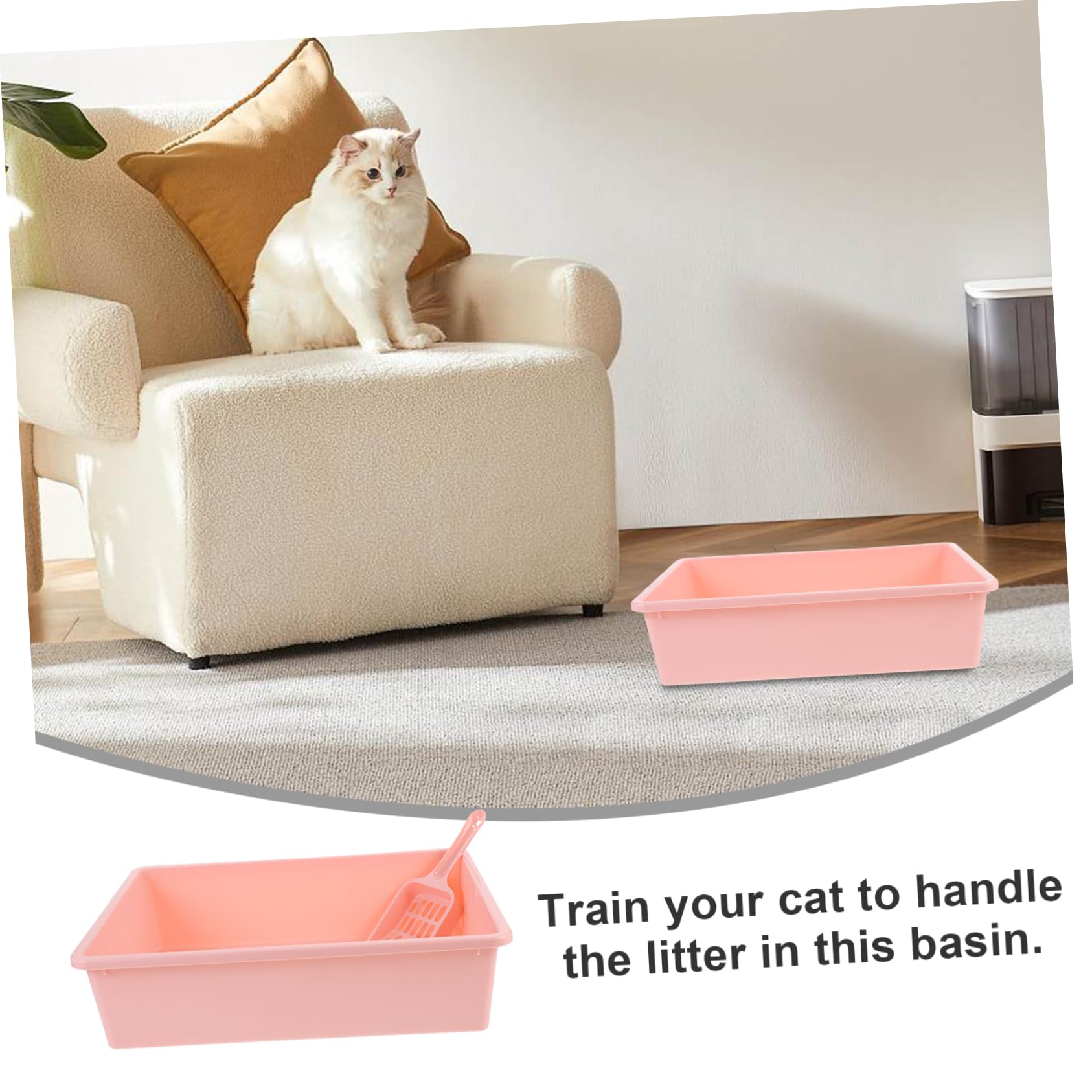 1set Lettiera Per Gatti Piccola Con Coperchio e Paletta Lettiera Aperta Portatile Per Gatti Design Pratico e Materiale Resistente Per Casa e Viaggi