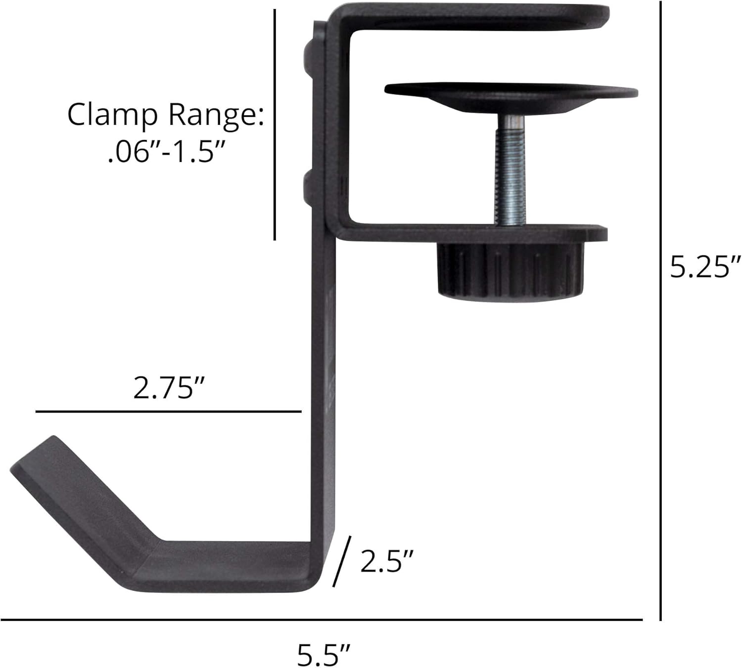 Stand Up Desk Store Clamp-On Under Desk Headphone Hanger, Backpack Hook, and Purse Holder - Black : Electronics