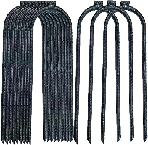 Miniatura 1 de Estacas de viento pesadas para cama elástica con cabeza plana soldada, estaca de viento de 10 x 3 x 0.32 pulgadas, anclaje de suelo de seguridad