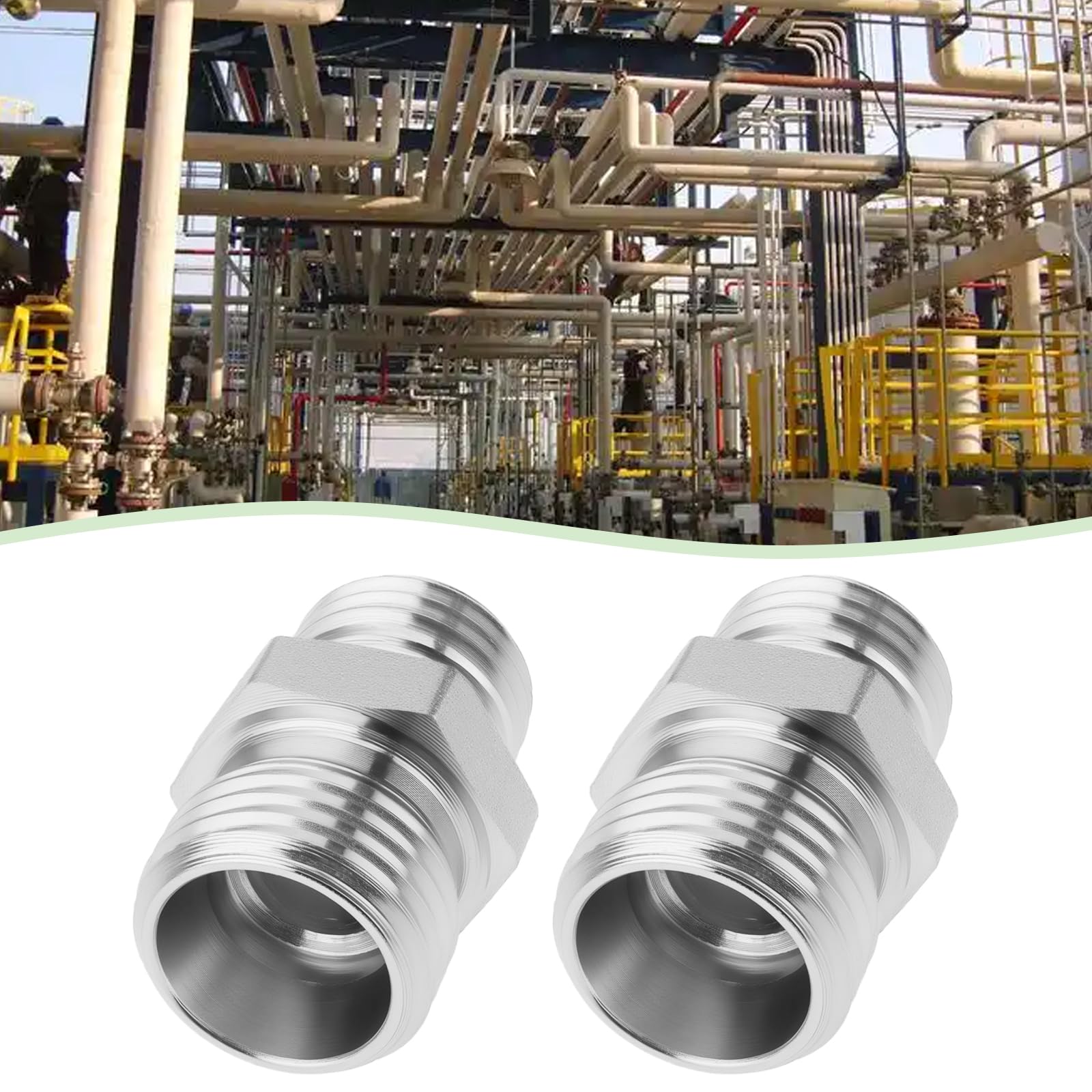 VGOL 2 Pieces Hydraulic Hoses Pipes Adapter Carbon Steel M14x1.5 mm to M16x1.5mm Hose Fitting Connector for Air Pipelines Fuel Pipe - Image 2