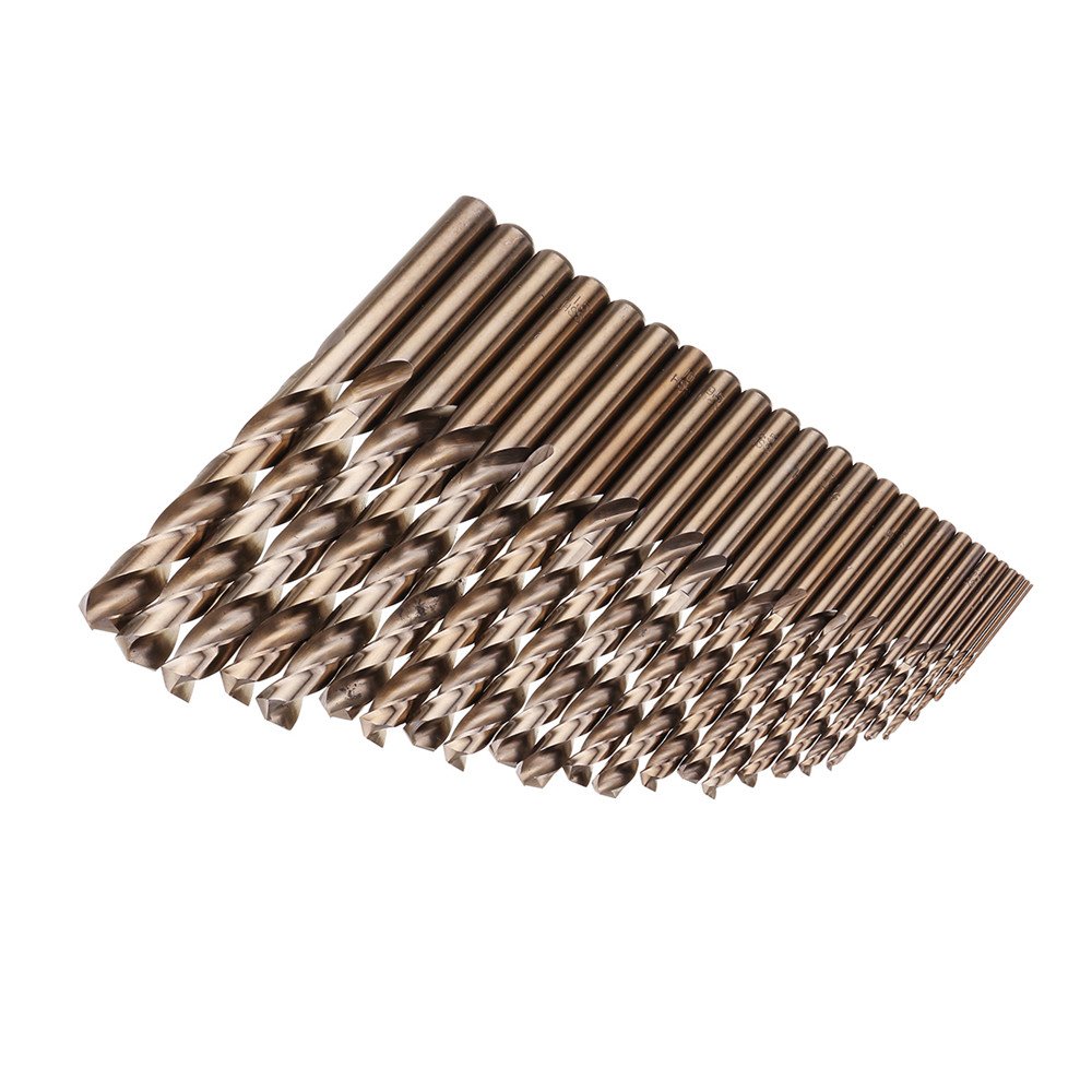 EsportsMJJ 25 szt. 1-13 mm HSS M35 kobaltowy zestaw wierteł spiralnych do wiercenia metalu w drewnie
