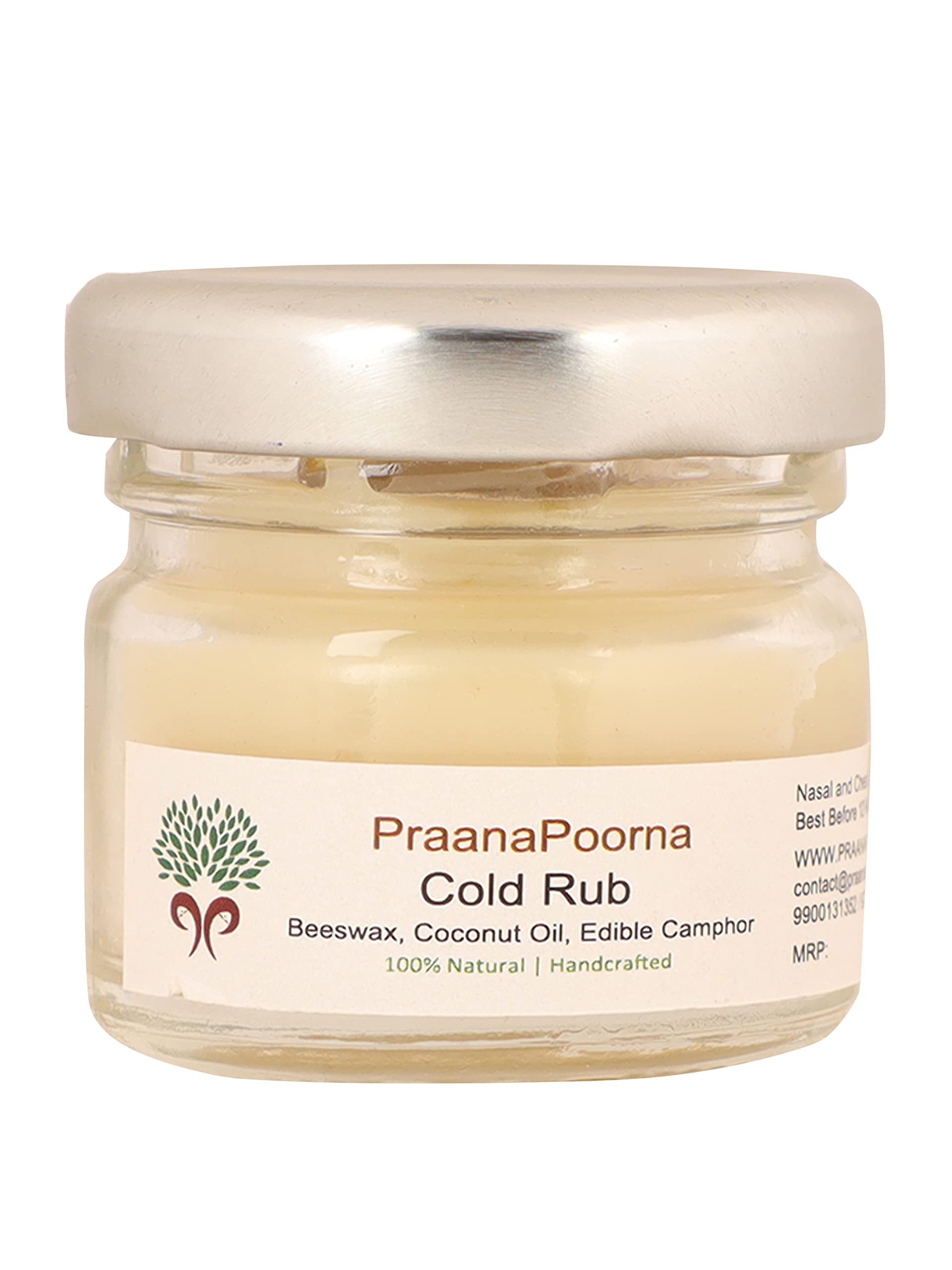 PraanaPoorna Natural Cold Rub-25g | Handcrafted Nasal and Chest Congestion rub. Unblocks Congestion and Ease breathing. (B0B4ZY9ZZ4) Amazon Price History, Amazon Price Tracker