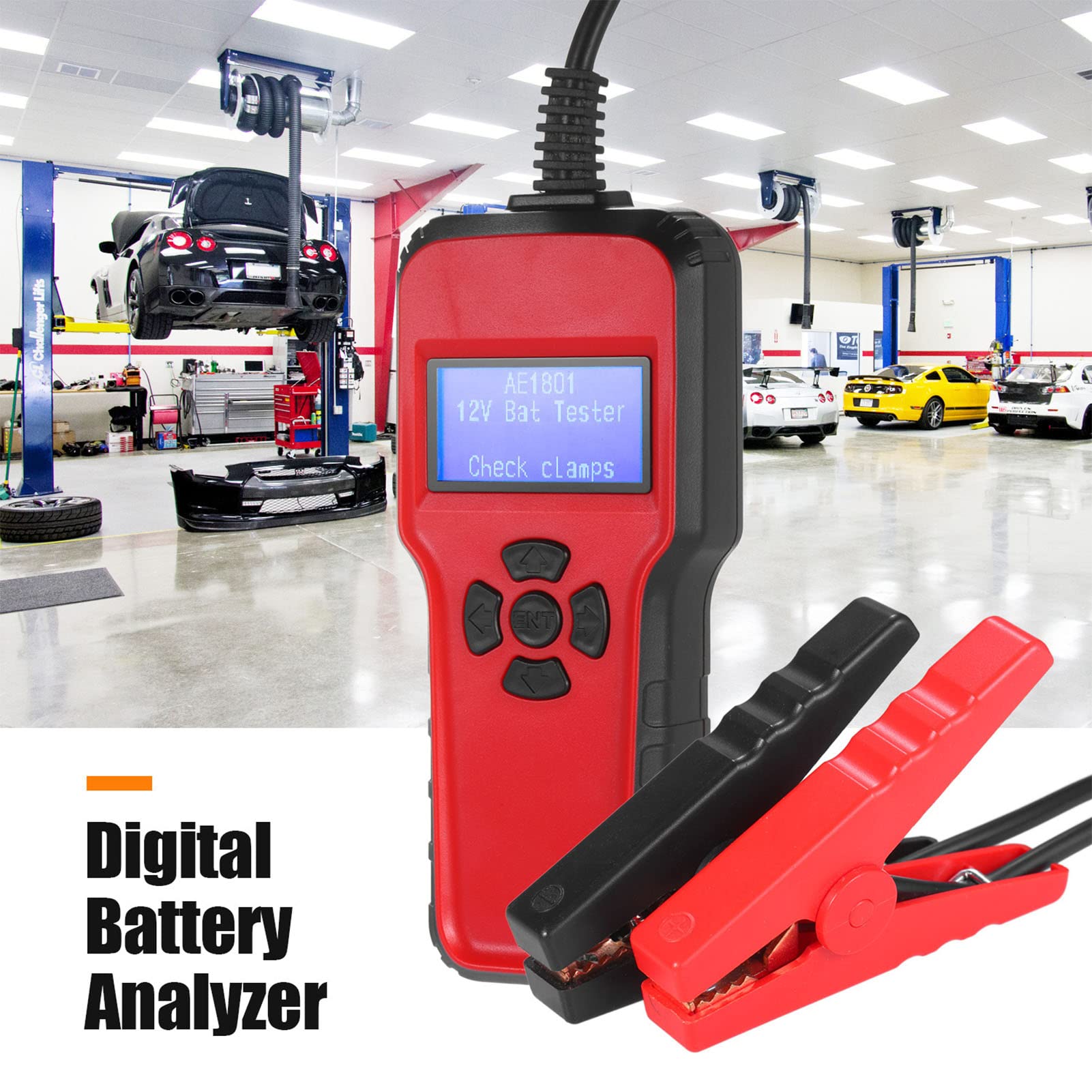 Analizzatore Digitale del Tester per Batterie per Auto per Test di Carico e Ricarica per Uso Automobilistico e Marino a 12 V, Materiale ABS e PC